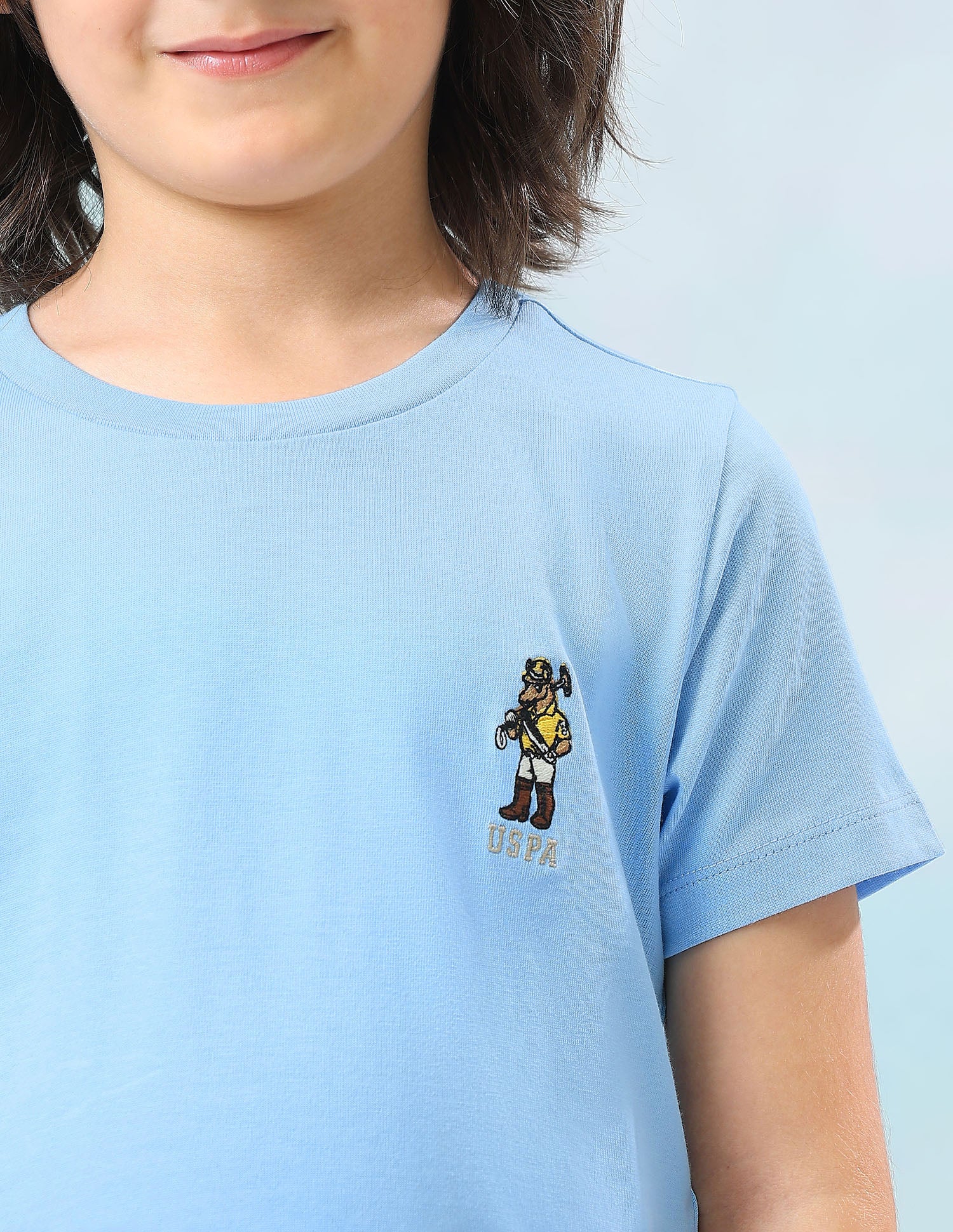 Solid Regular Fit T-Shirt Blue - U.S. Polo Assn. India | Large