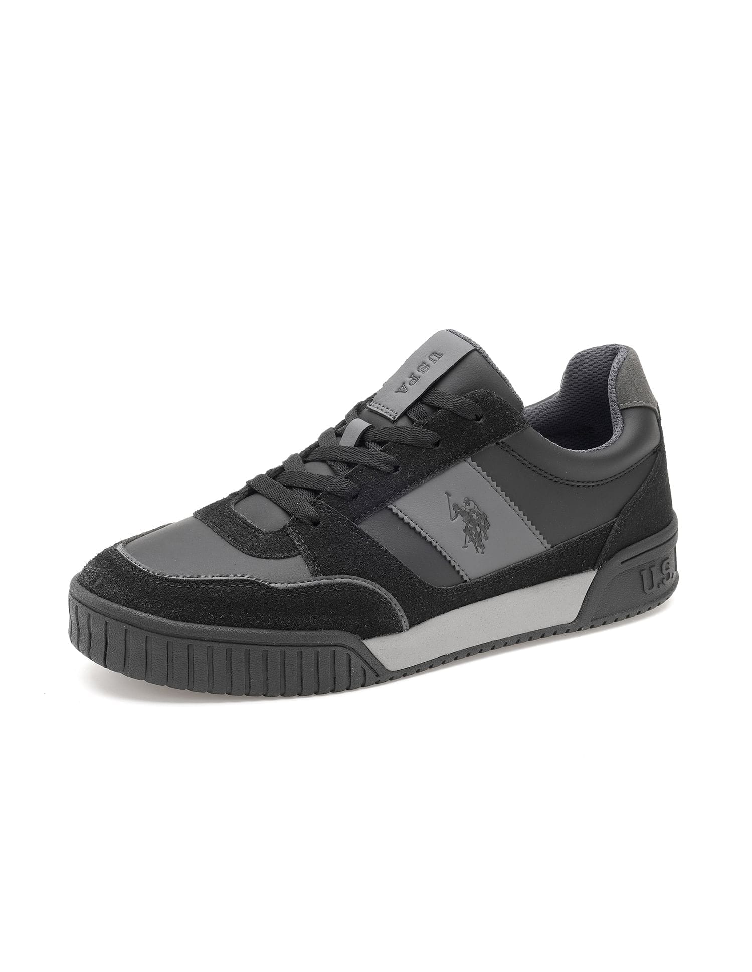 Rever 2.0 Colourblocked Suede Sneakers Black - U.S. Polo Assn. India | Large