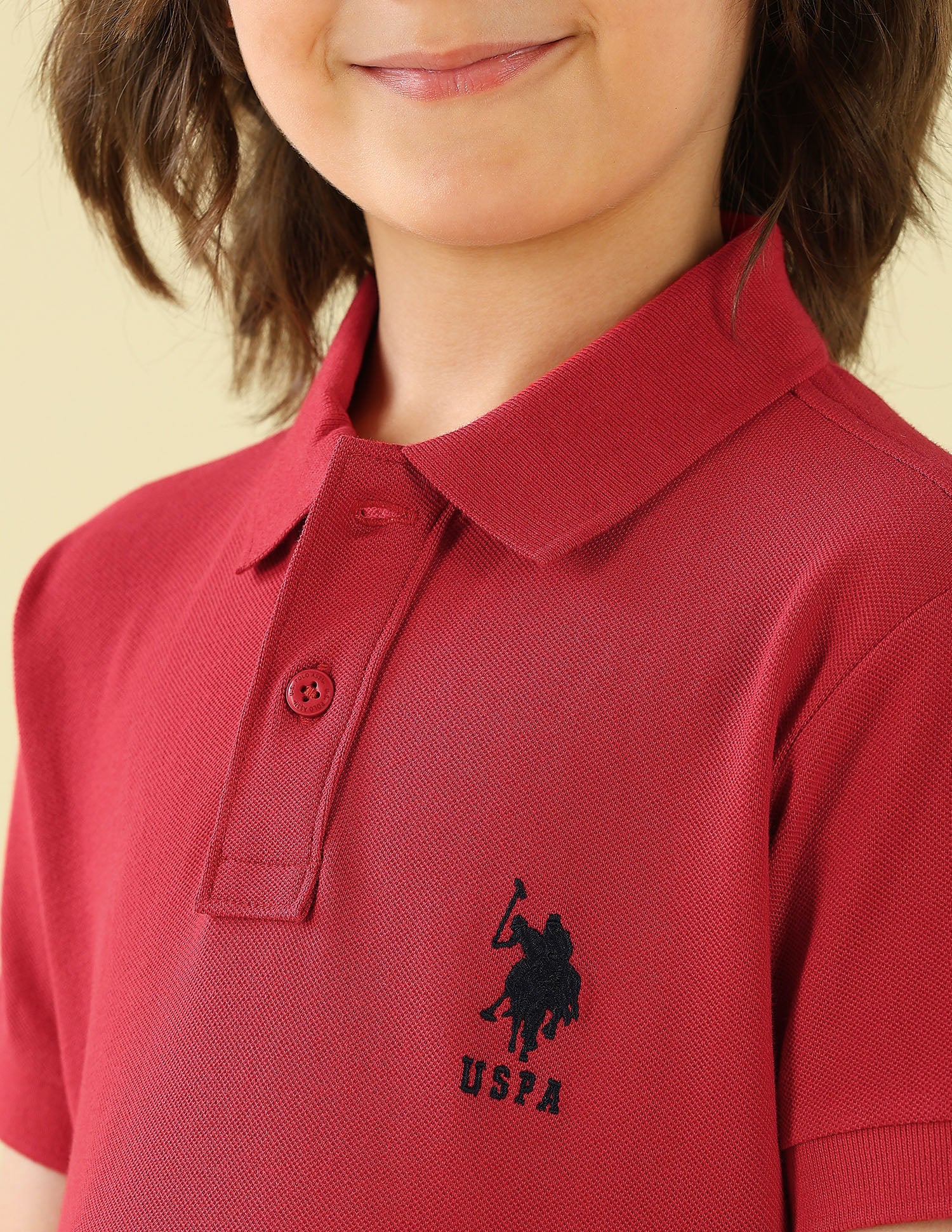 Solid Regular Fit Polo Shirt Burgundy - U.S. Polo Assn. India | Large