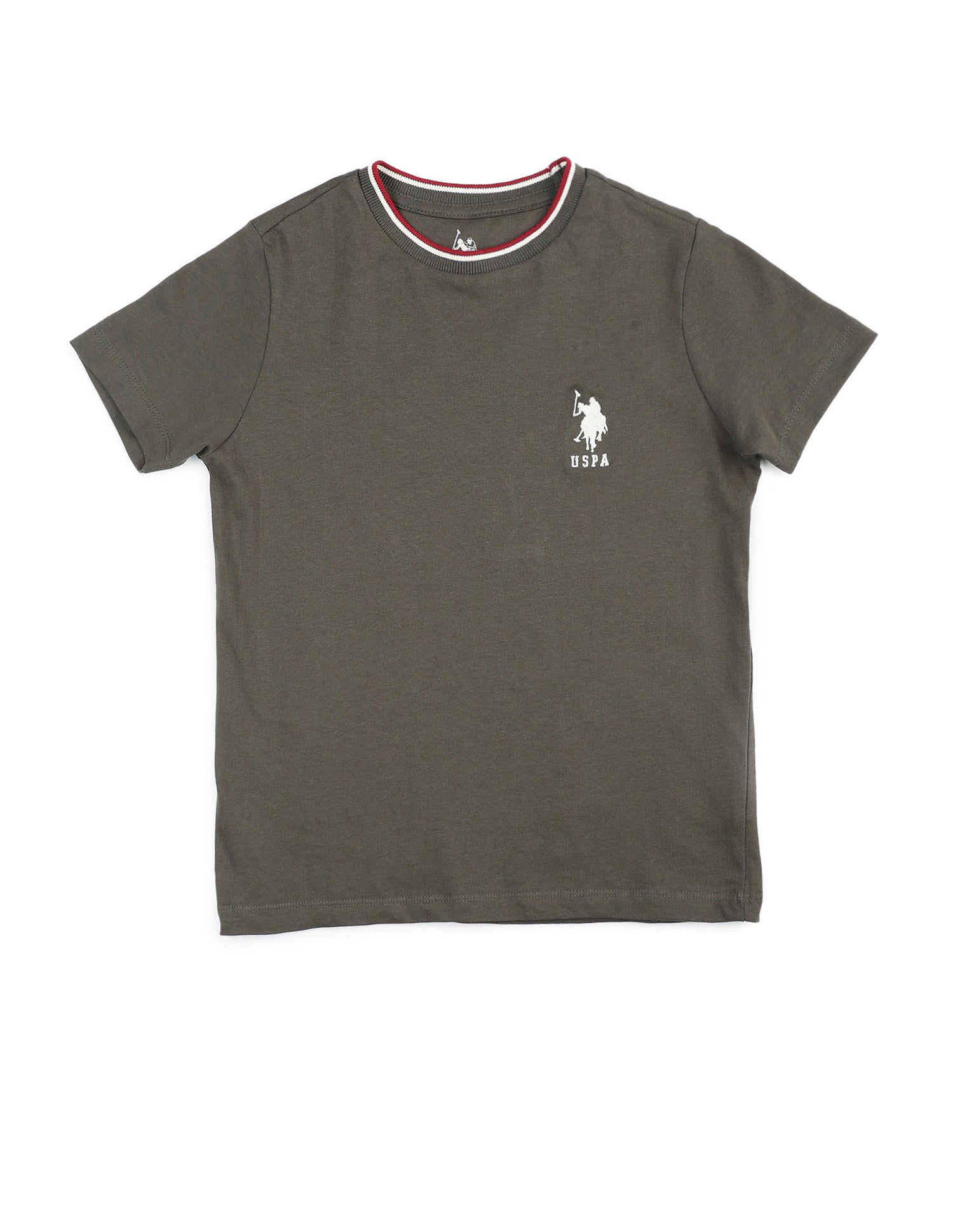 Boys Regular Fit Pure Cotton T-Shirt Green - U.S. POLO ASSN. | Large