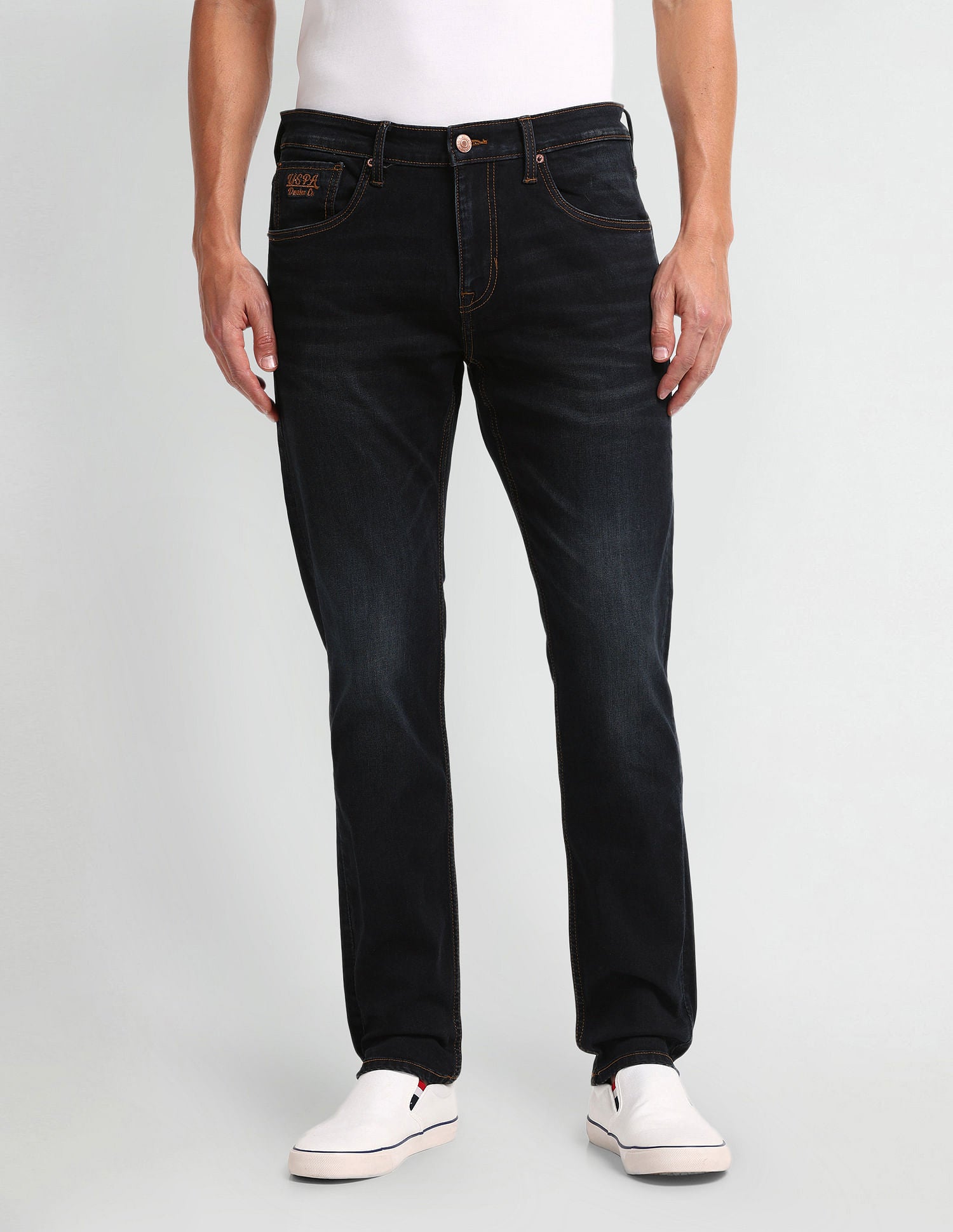Brandon Slim Tapered Blue Jeans Blue - U.S. Polo Assn. India | Large