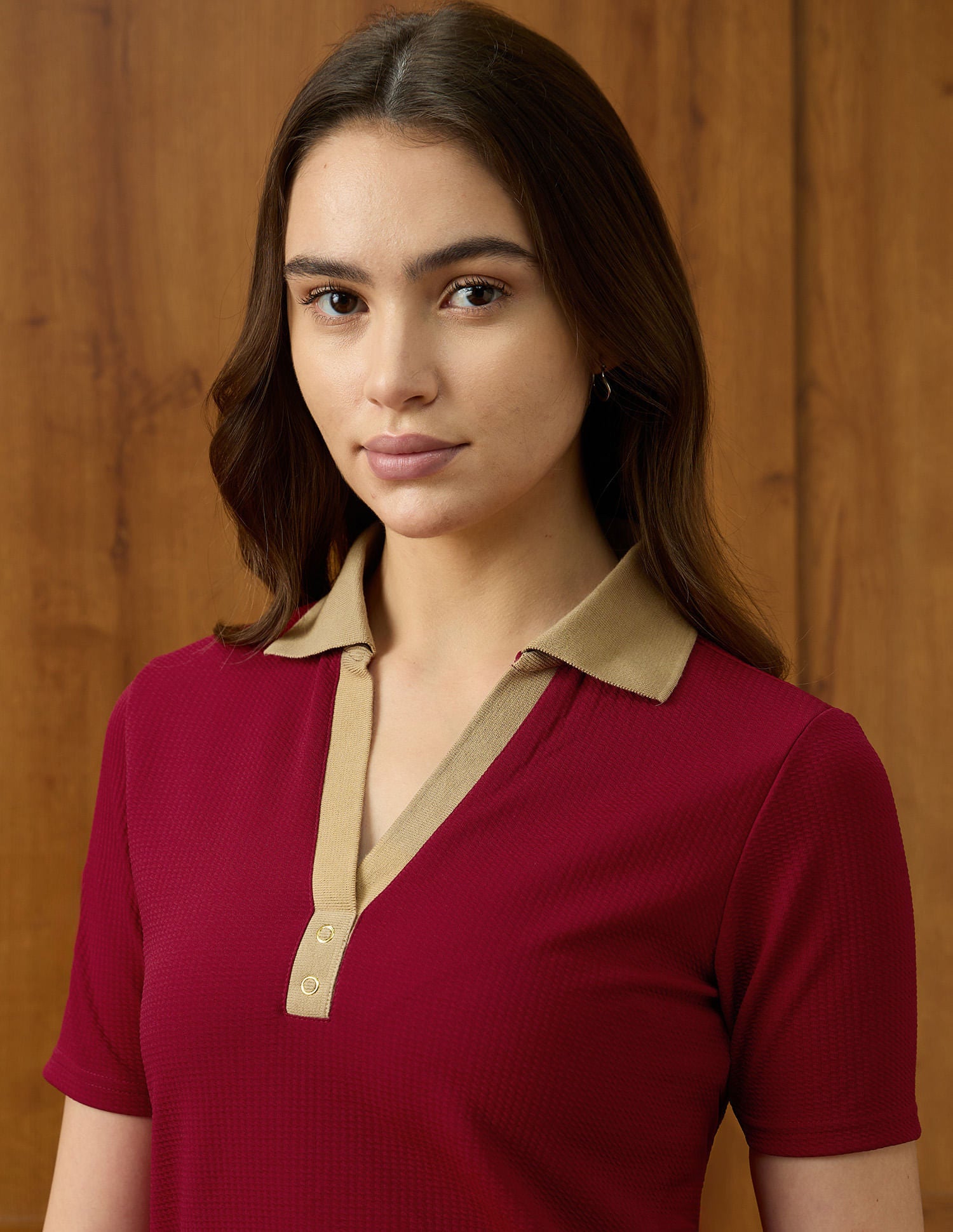 Textured Contrast  Collar Regular Fit Polo Shirt Purple - U.S. Polo Assn. India | Large