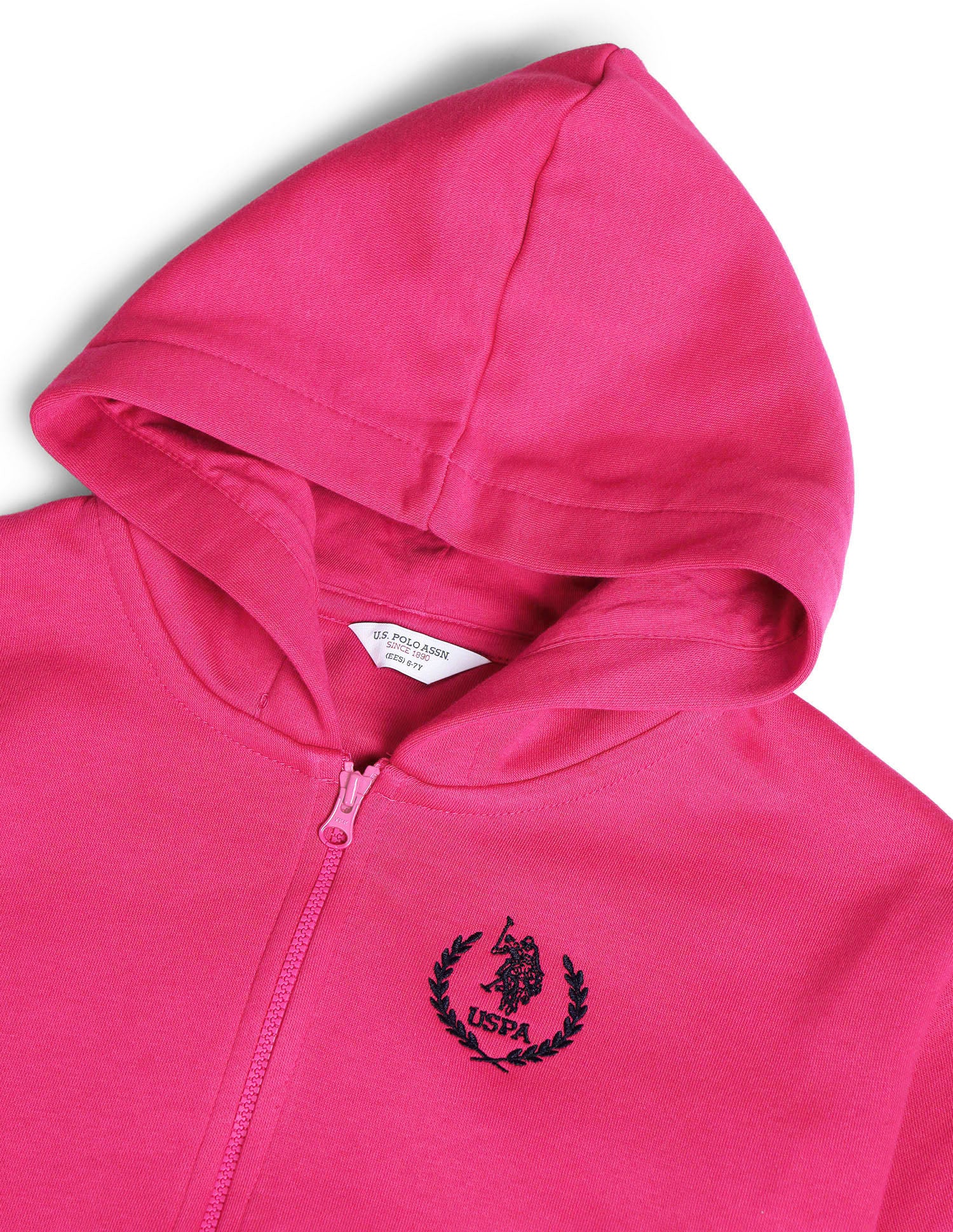 Girls Hooded Regular Fit Sweatshirt Medium Pink - U.S. POLO ASSN. | Large