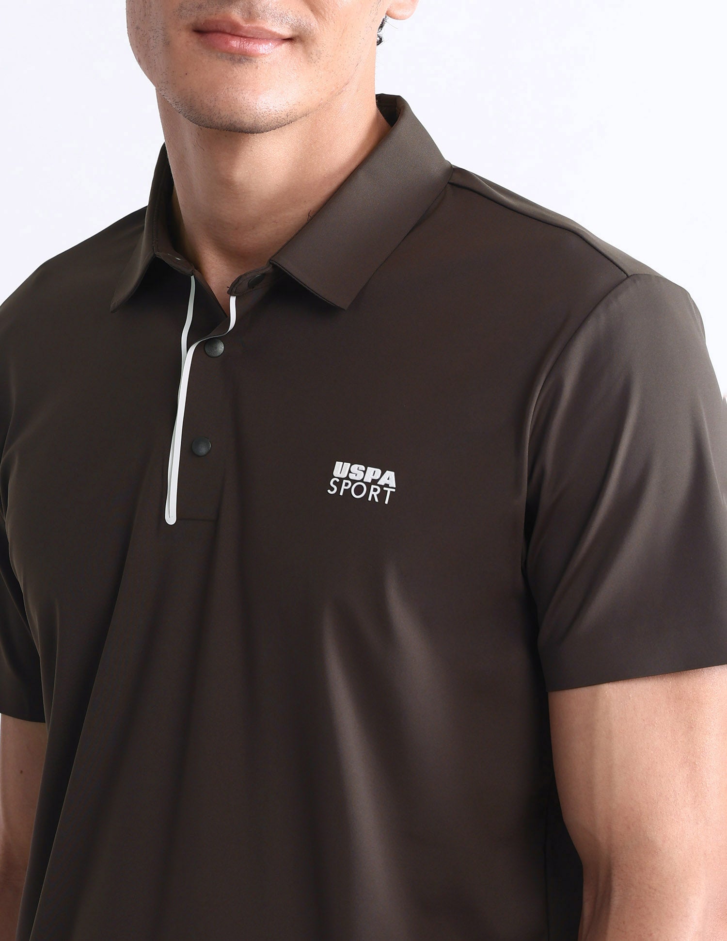 Solid Slim Fit Polo Shirt Dark Brown - U.S. Polo Assn. India | Large