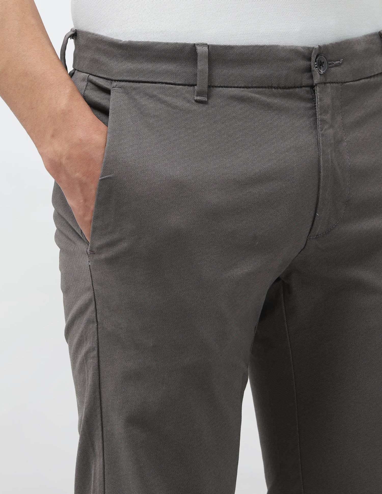 Textured Satin Trousers Charcoal - U.S. POLO ASSN. | Large