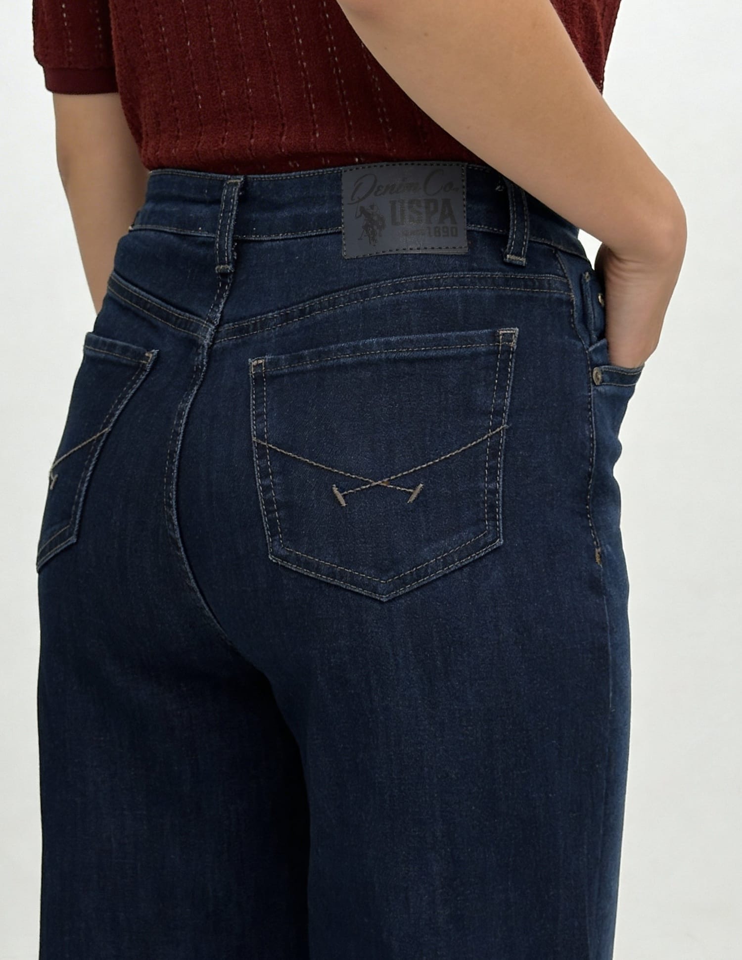 High Rise Wide Leg Fit Jeans Blue - U.S. Polo Assn. India | Large