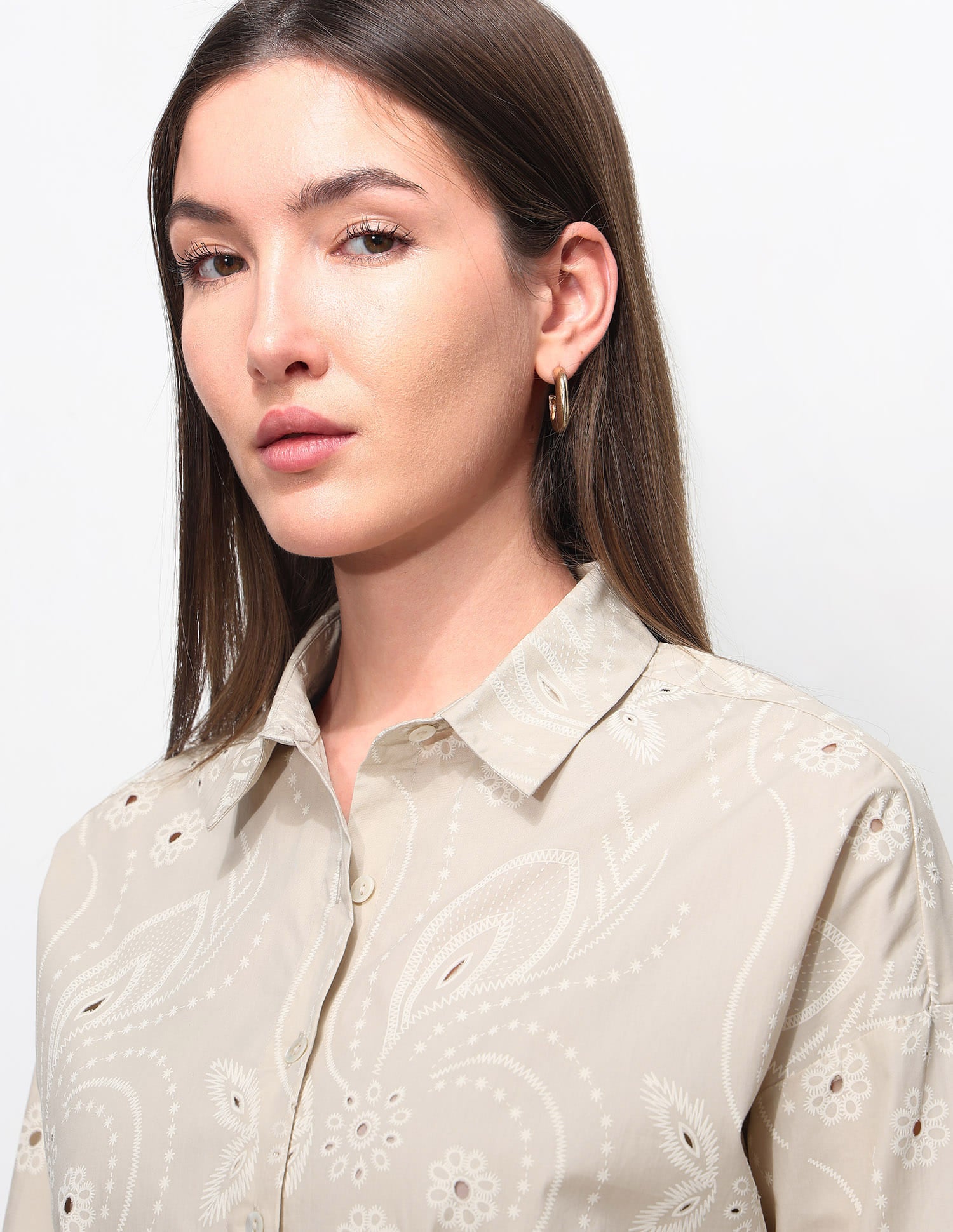 Oversized Fit Floral Shirt Beige - U.S. Polo Assn. India | Large