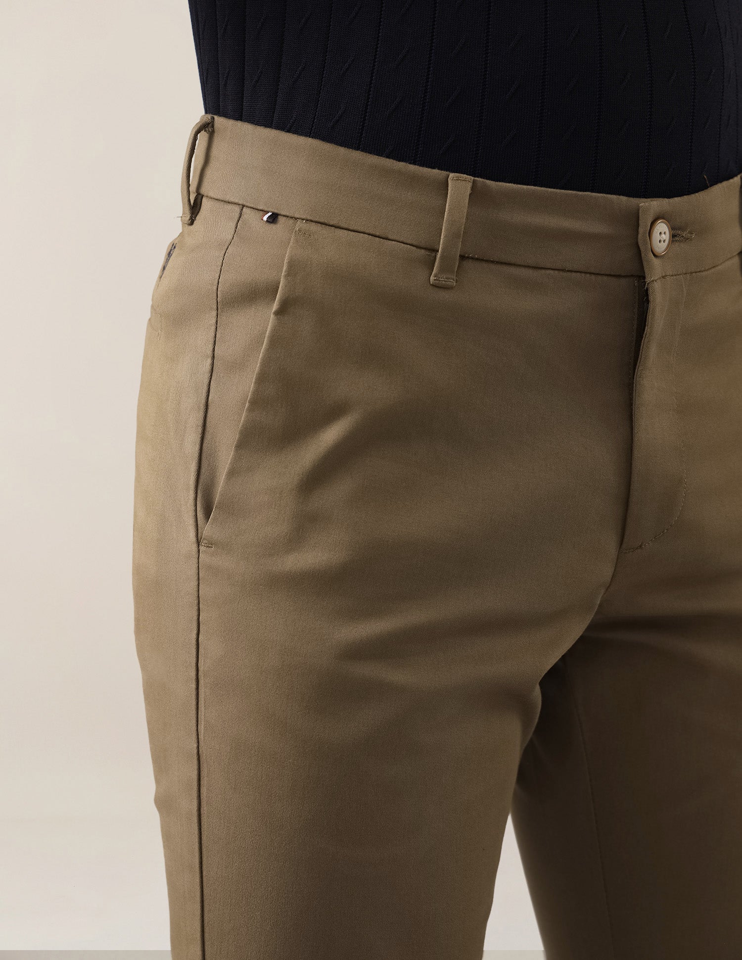 Twill Denver Slim Fit Trousers Dark Khaki - U.S. Polo Assn. India | Large