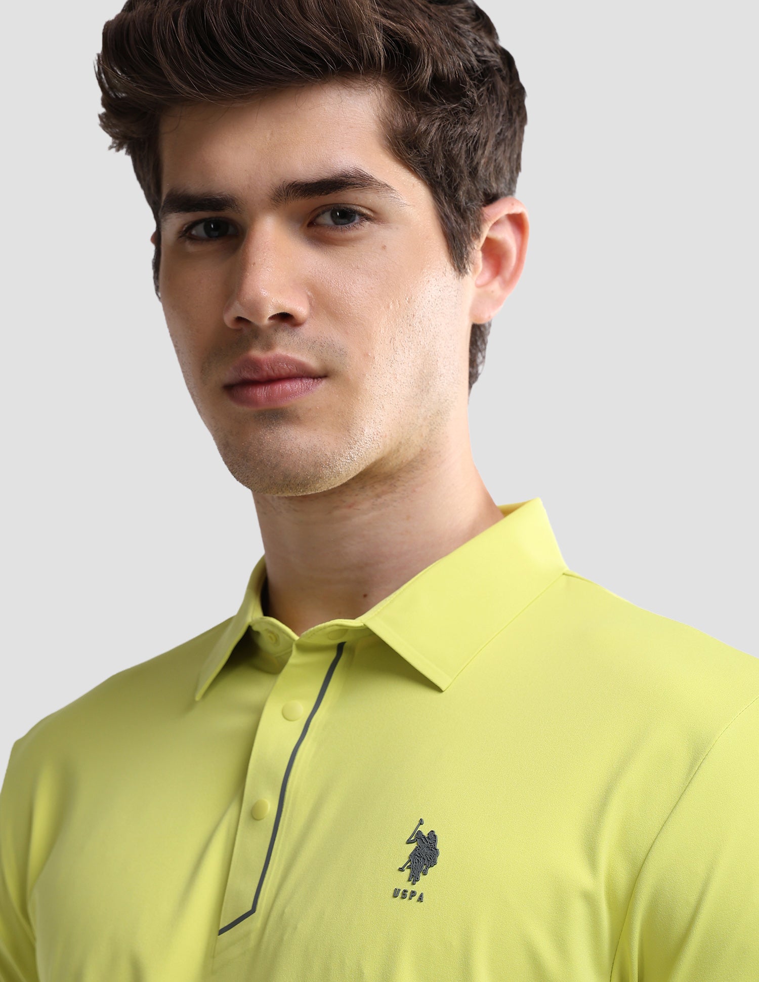 Solid Slim Fit Active Polo Shirt Yellow - U.S. Polo Assn. India | Large