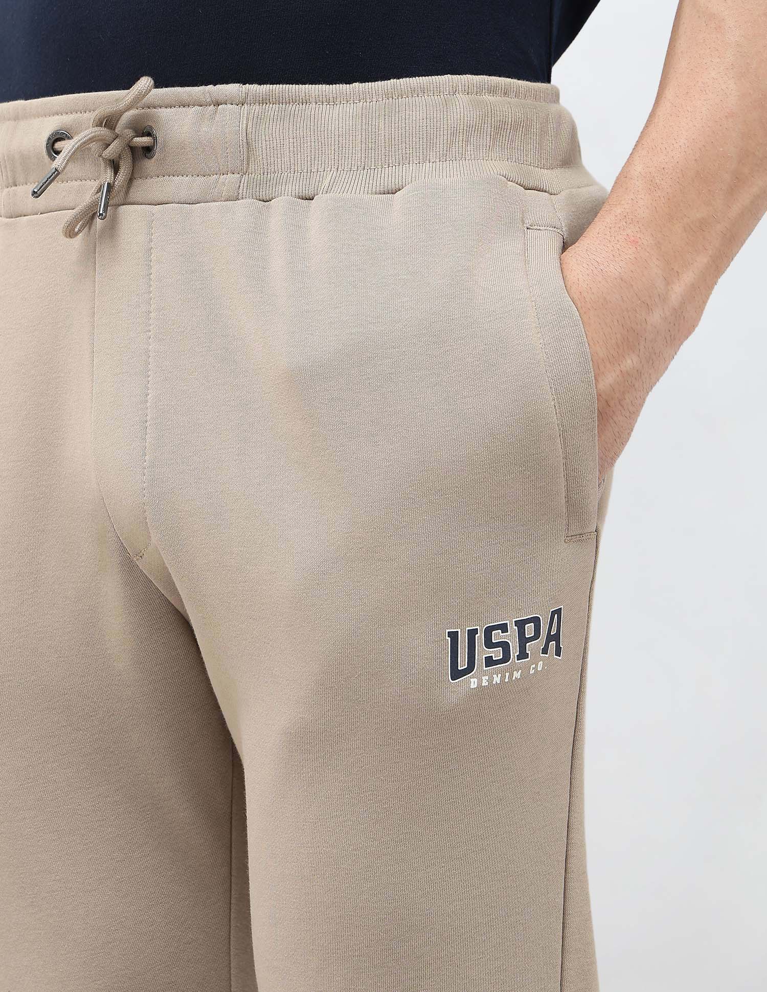 Solid Regular Fit Track Pants Light Brown - U.S. POLO ASSN. | Large