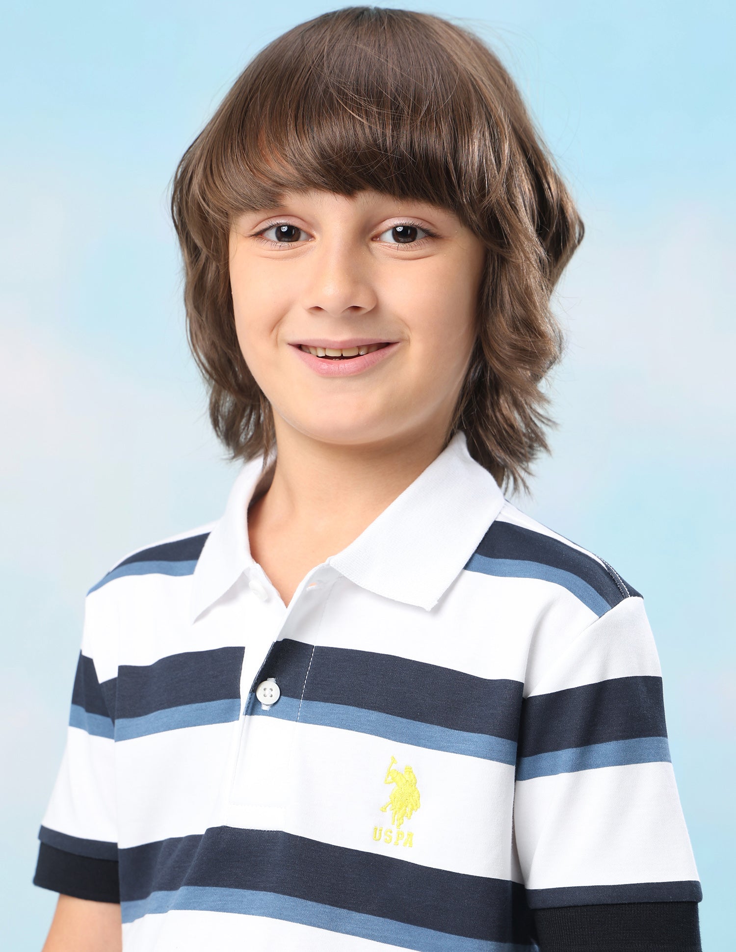 Horizontal Striped Regular Fit Polo Shirt White - U.S. Polo Assn. India | Large