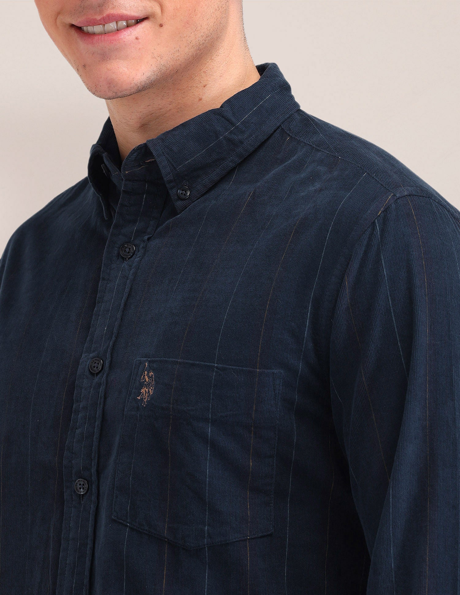 Tailored Fit Button Down Shirt Navy - U.S. Polo Assn. India | Large