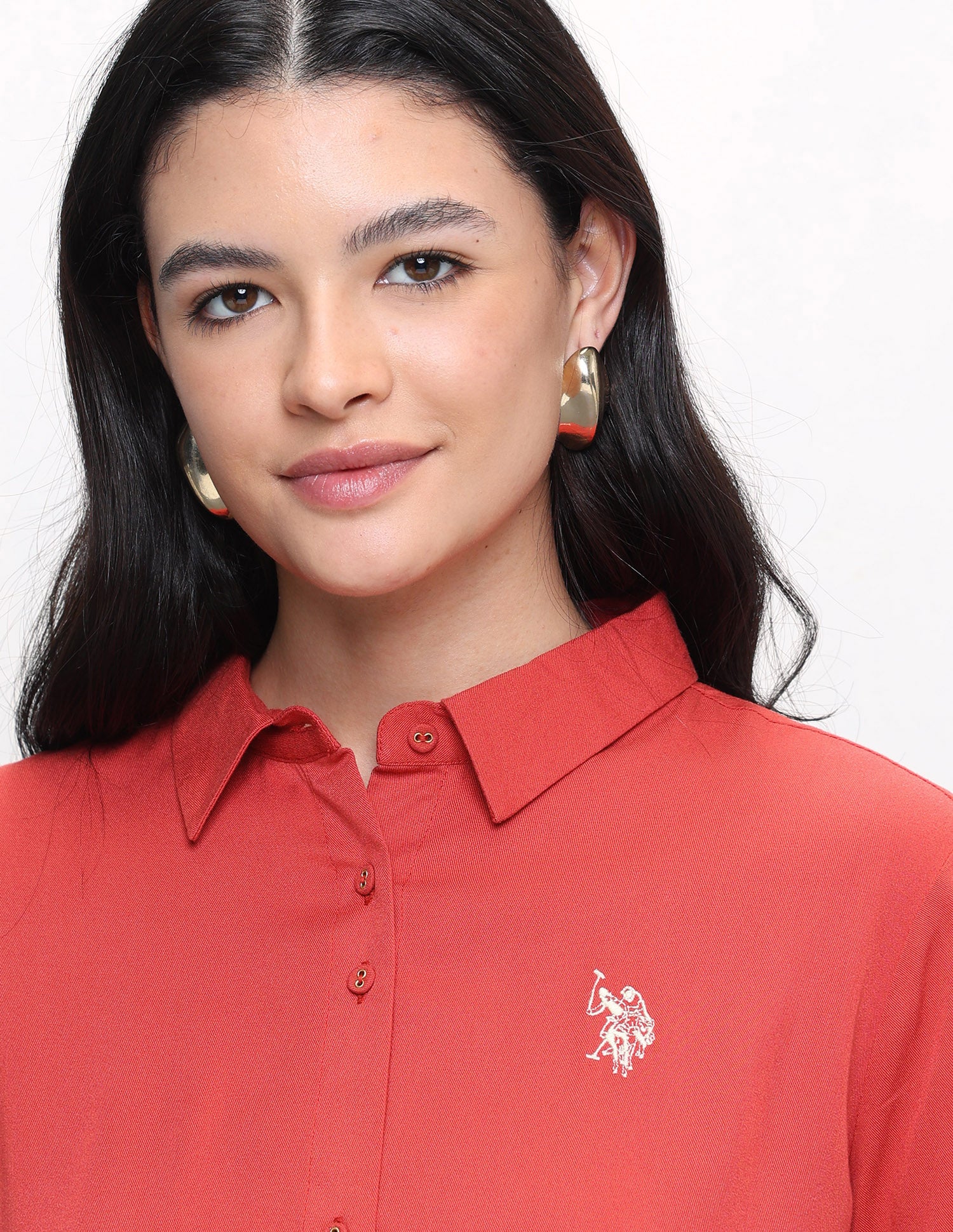 Solid Relaxed Fit Shirt Rust - U.S. Polo Assn. India | Large