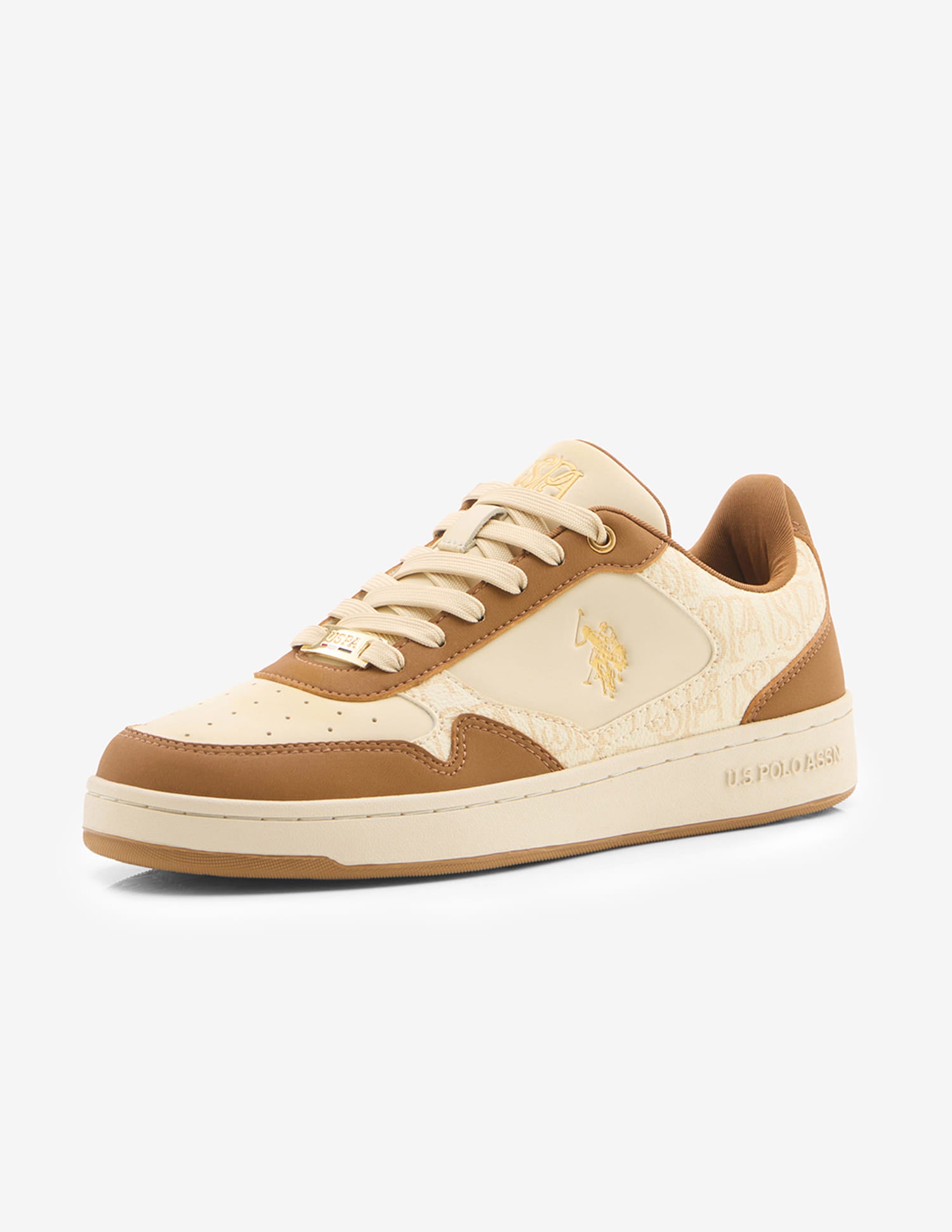 Ira Monogram Printed Sneakers Tan - U.S. Polo Assn. India | Large