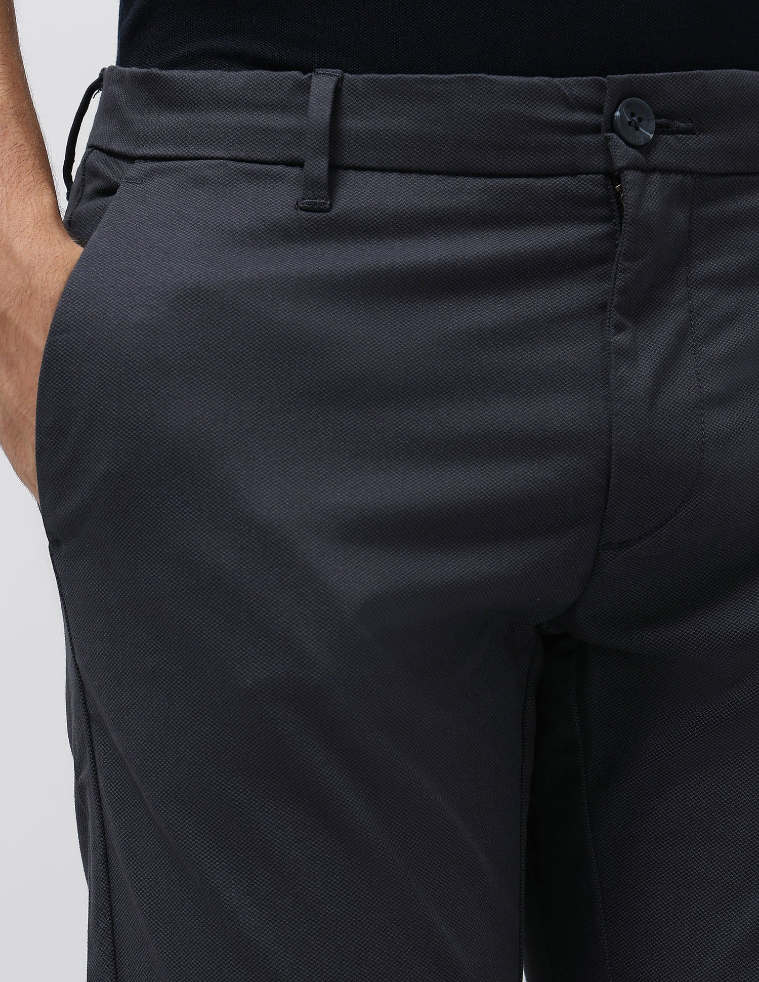 Austin Slim Fit Satin Trousers Navy - U.S. POLO ASSN. | Large