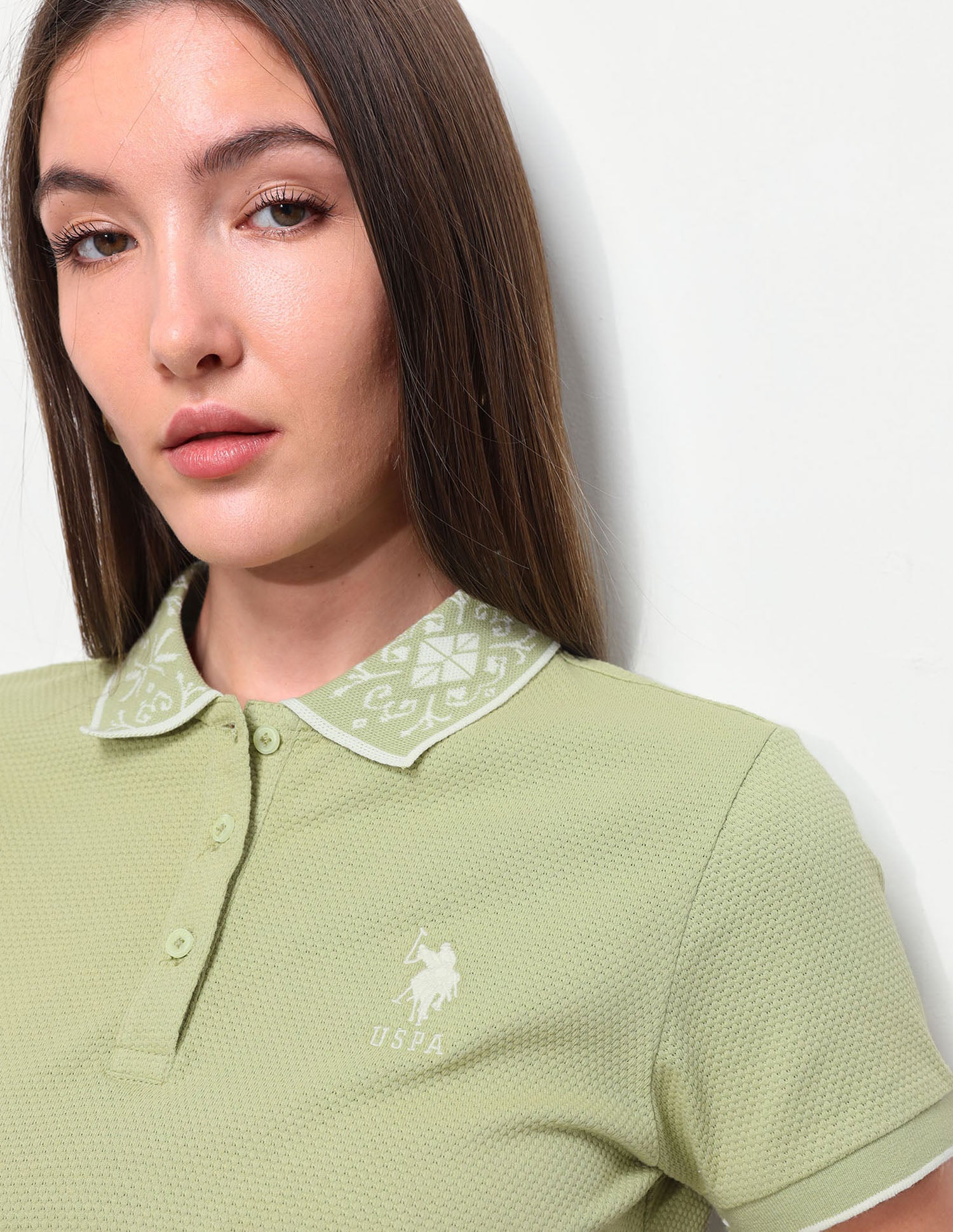 Textured Regular Fit Polo Shirt Green - U.S. Polo Assn. India | Large