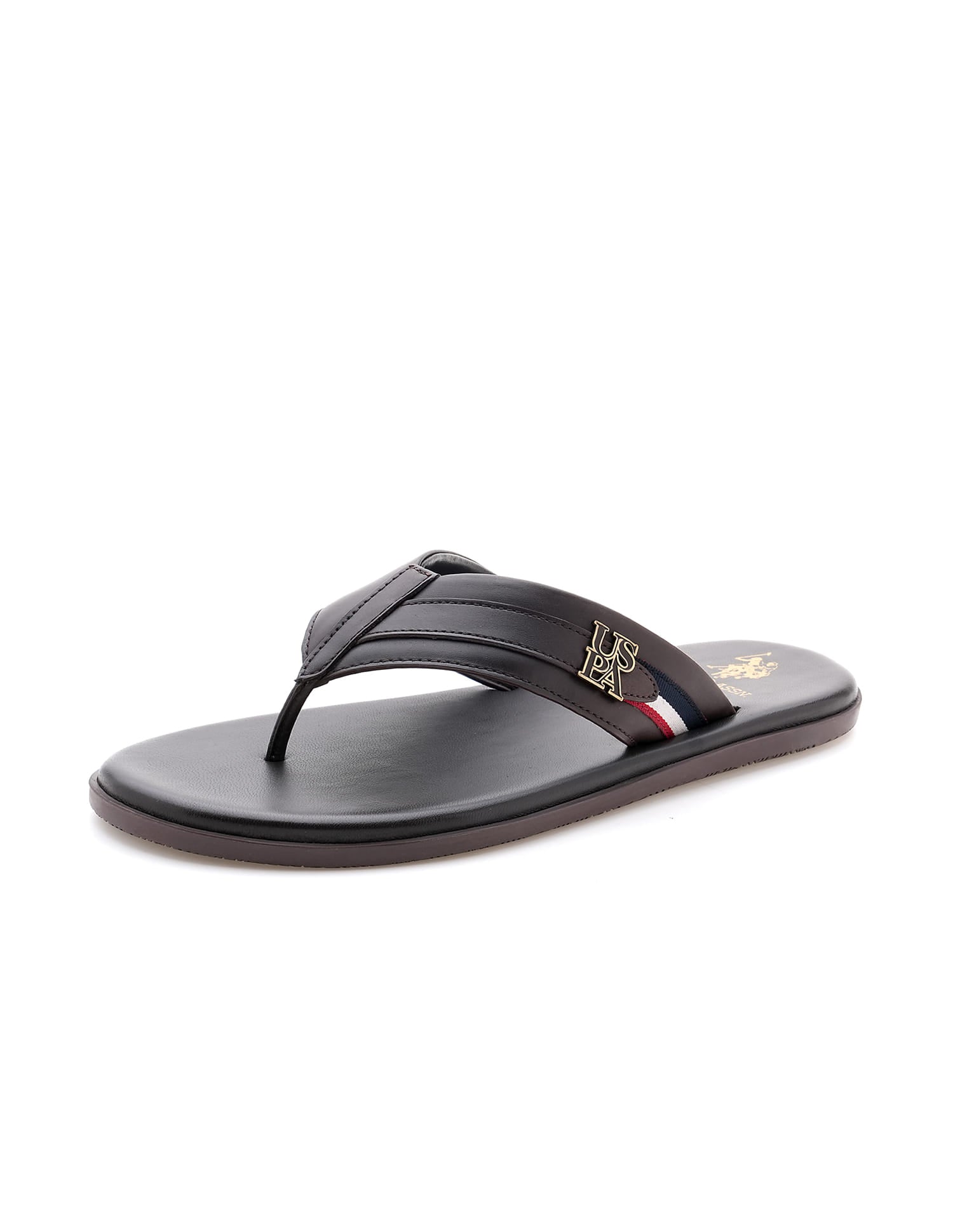 Men Broad Strap Hendrik Flip Flops Brown - U.S. Polo Assn. India | Large