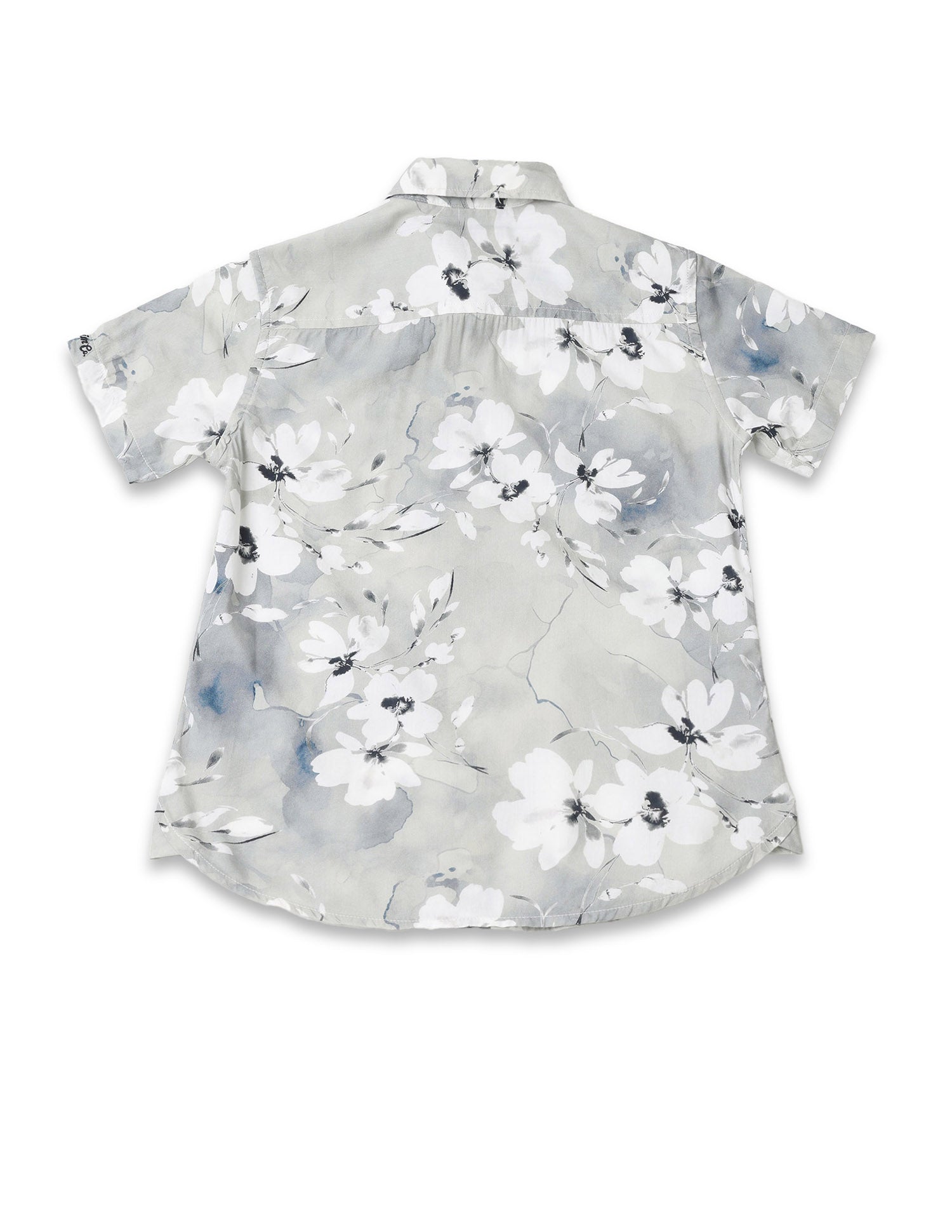 Boys Floral Printed Regular Fit Shirt Grey - U.S. POLO ASSN. | Large