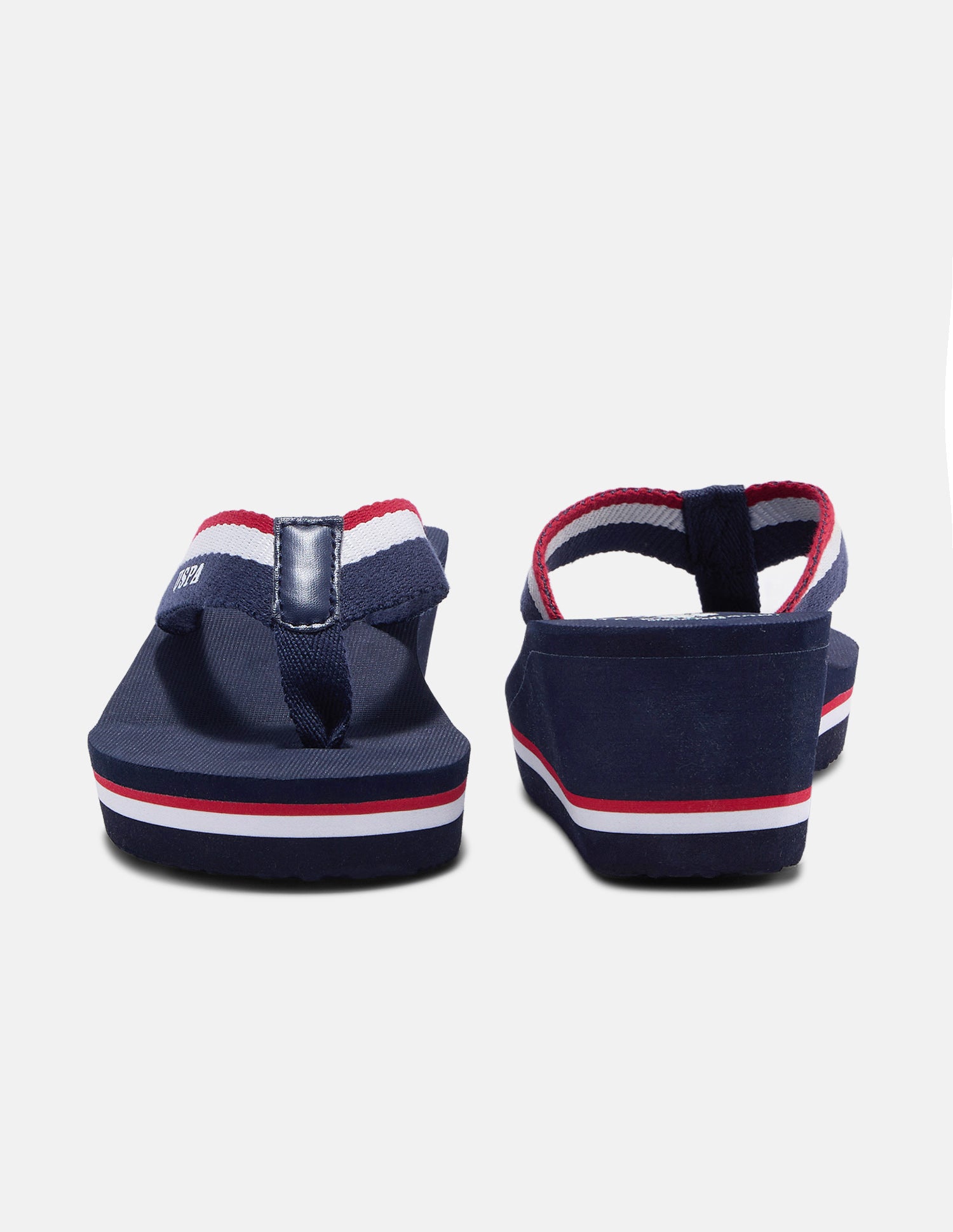 Saray Striped Flip Flop Wedge Sandals Navy - U.S. Polo Assn. India | Large