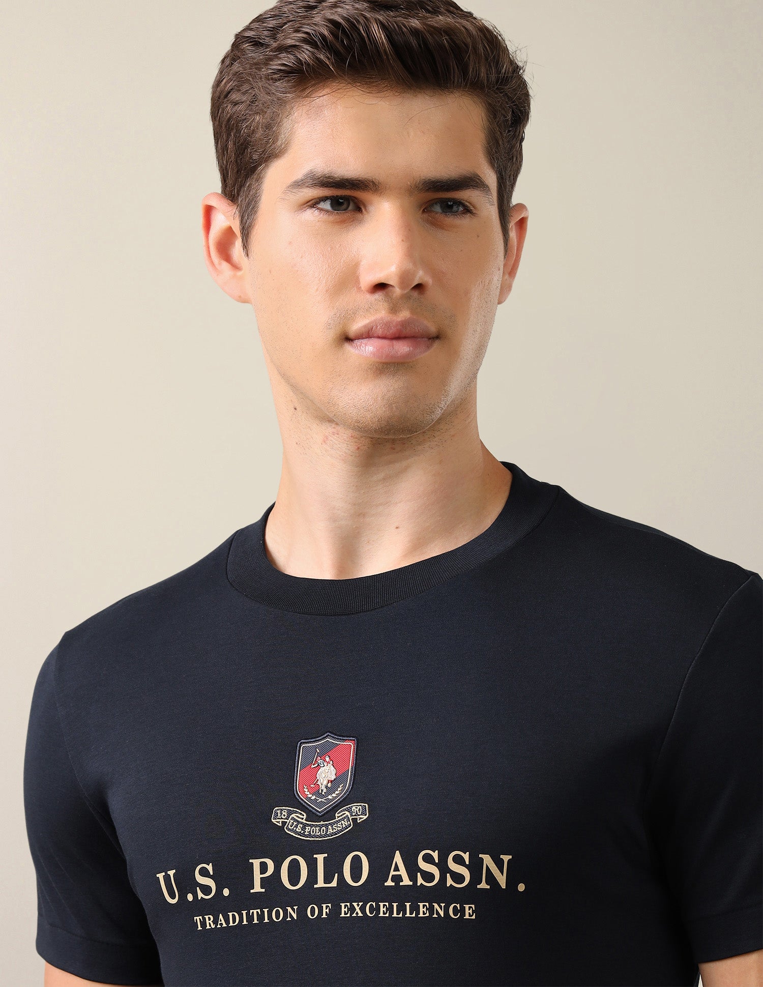 Brand Printed Slim Fit T-Shirt Navy - U.S. Polo Assn. India | Large