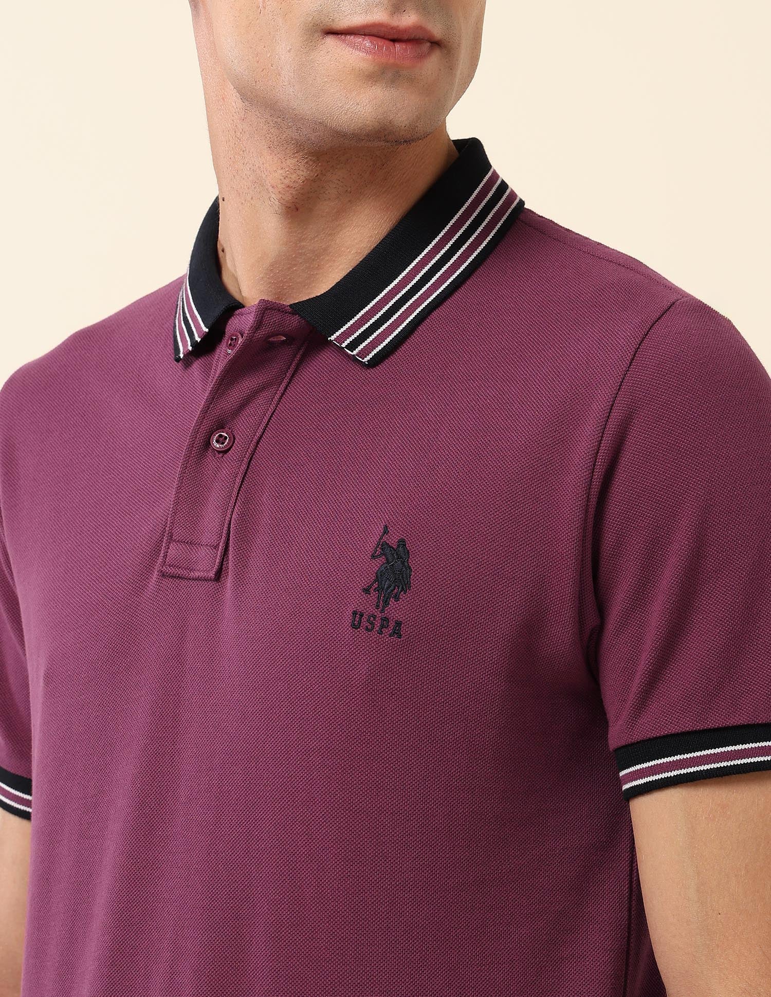 Pure Cotton Slim Fit Polo Shirt Maroon - U.S. Polo Assn. India | Large