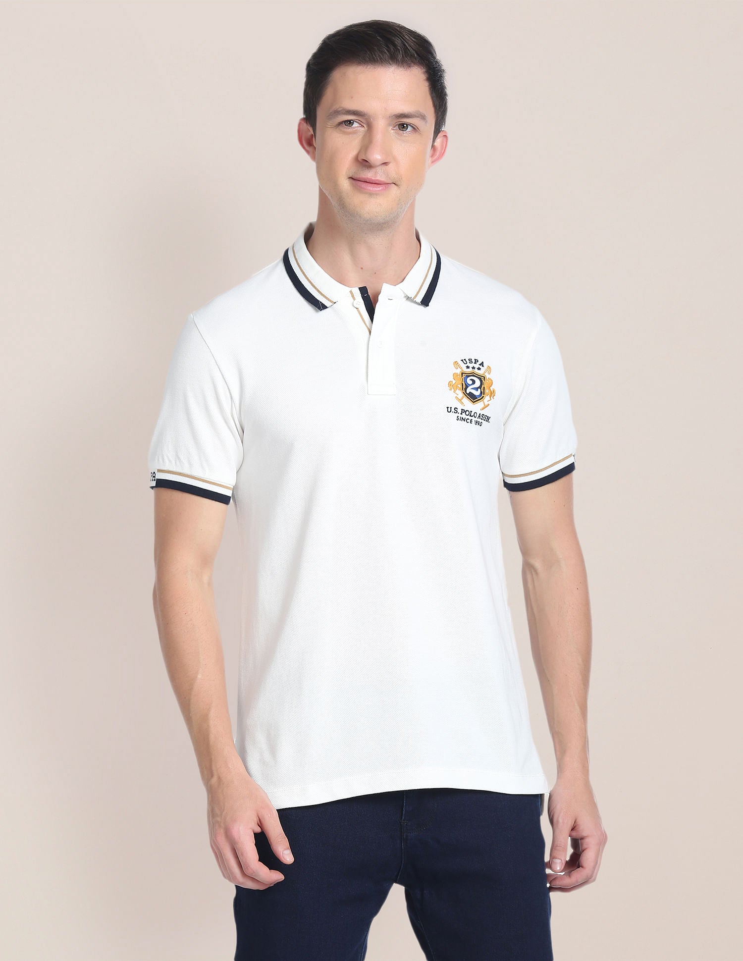 Solid Embroidered Cotton Polo Shirt – U.S. Polo Assn. India