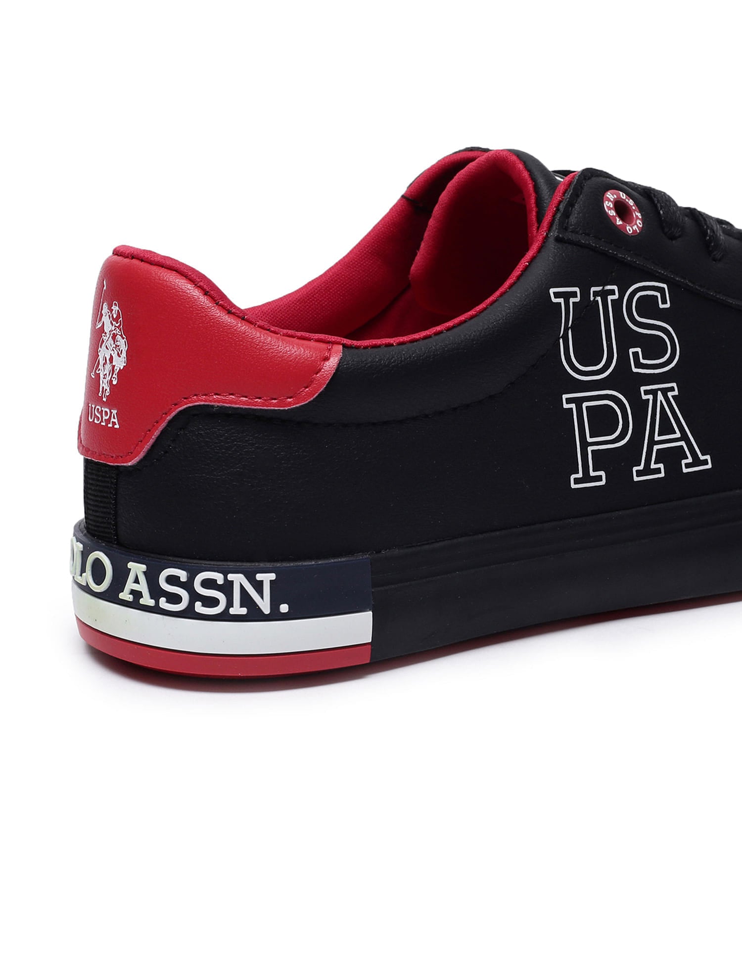 Men Panelled Logo Print Ramus Sneakers Black - U.S. Polo Assn. India | Large