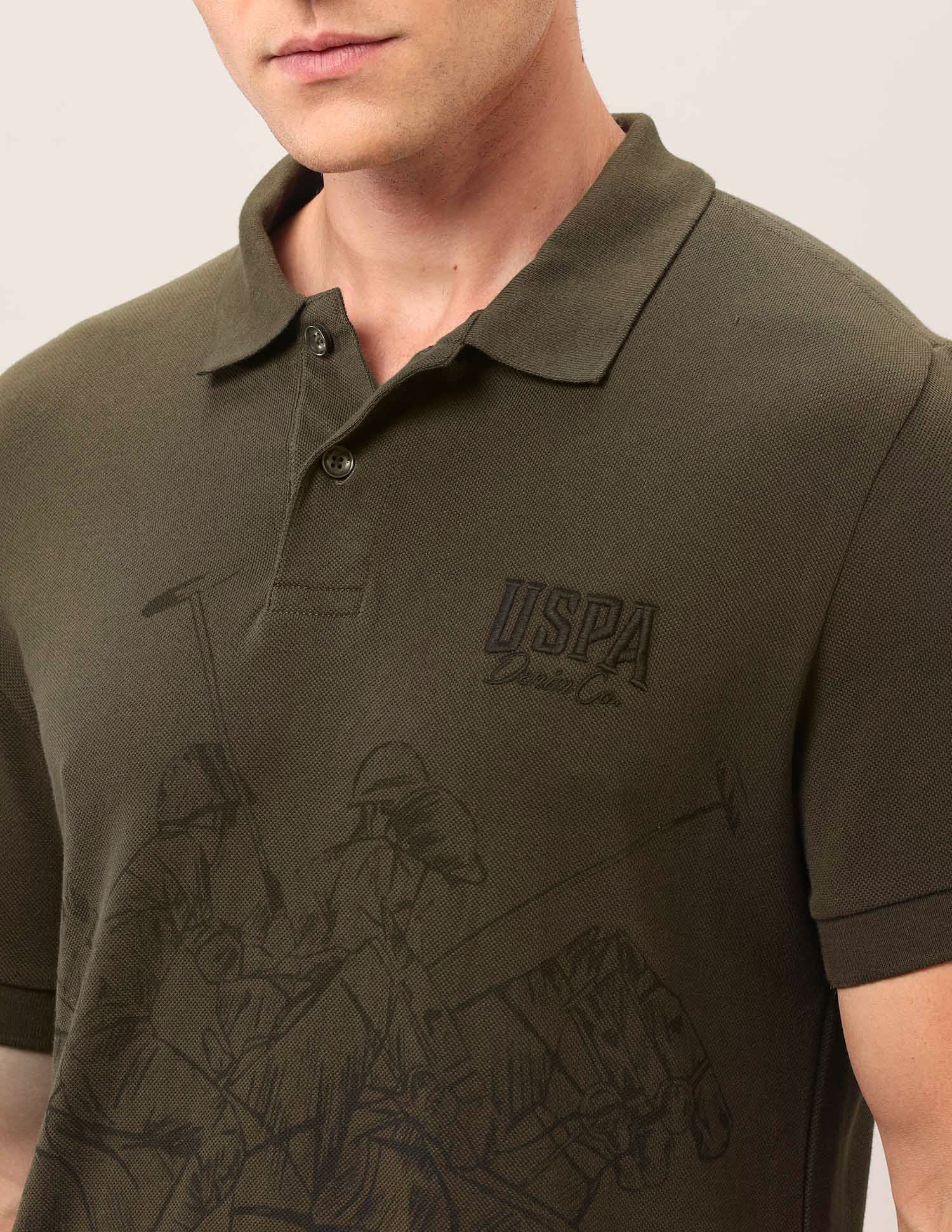 Muscle Fit Outdoor Polo Shirt Olive - U.S. POLO ASSN. | Large