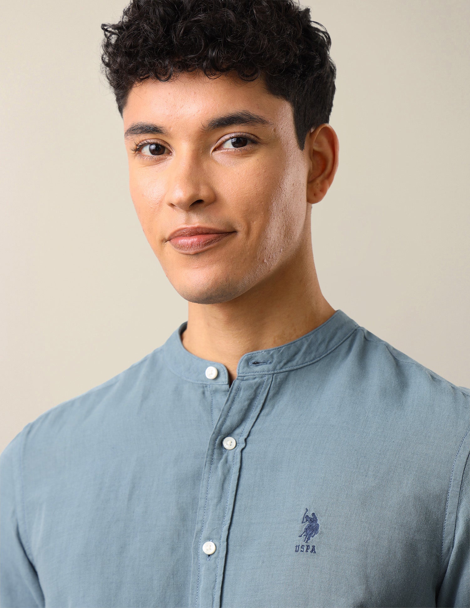 Solid Regular Fit Shirt Teal - U.S. Polo Assn. India | Large