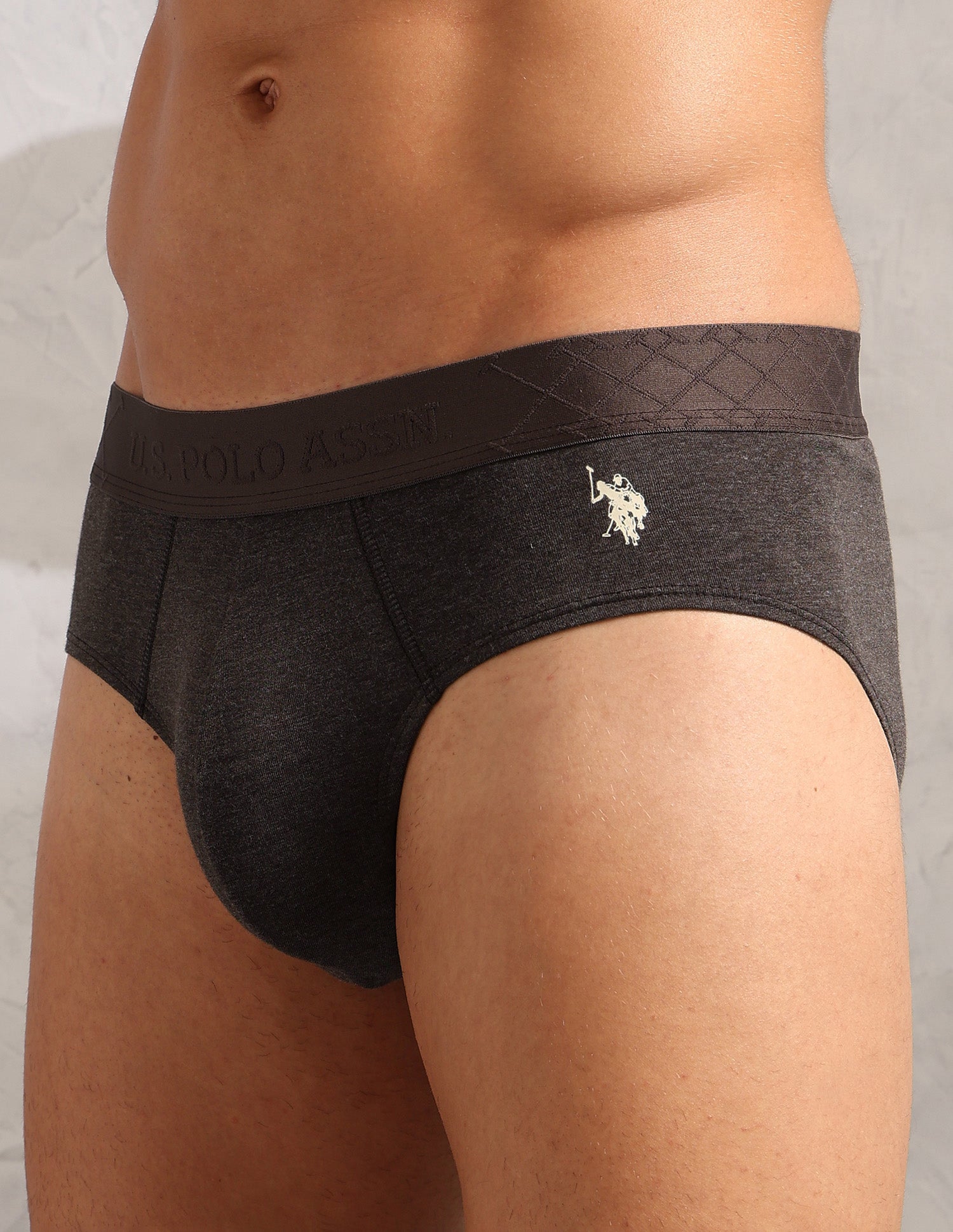 Breathable Bamboo Cotton PB006 Briefs - Pack Of 1 Dark Brown Melange - U.S. POLO ASSN. | Large