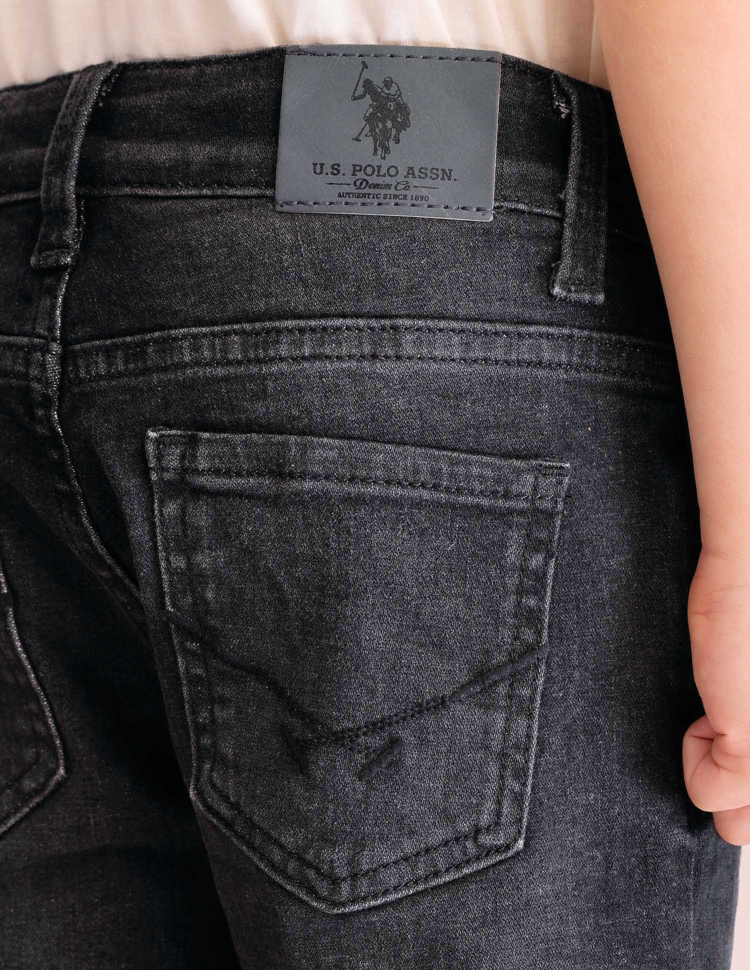 Boys Whiskered Relaxed Fit Jeans Dark Wash - U.S. POLO ASSN. | Large