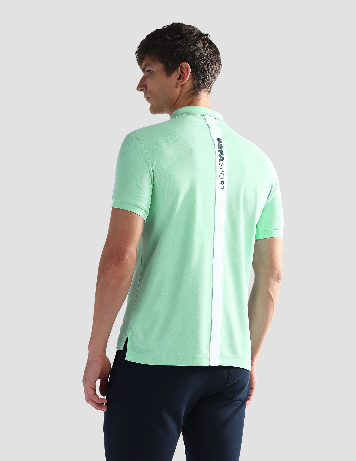 Honeycomb Knit Slim Fit Polo Shirt Mint - U.S. Polo Assn. India | Large