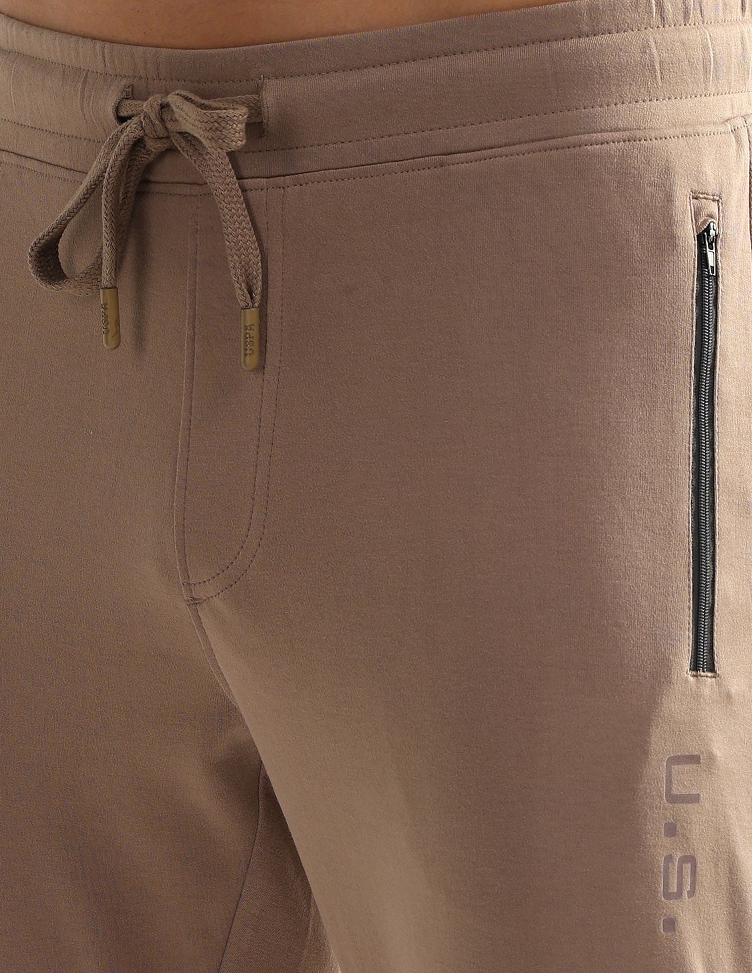 Mid Rise Solid OR002 Lounge Track Pants - Pack Of 1 Stucco - U.S. POLO ASSN. | Large