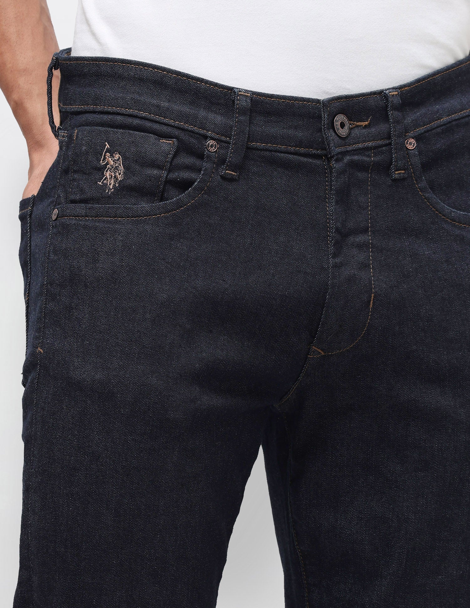Cole Comfort Cropped Fit Blue Jeans Rinse Blue - U.S. Polo Assn. India | Large