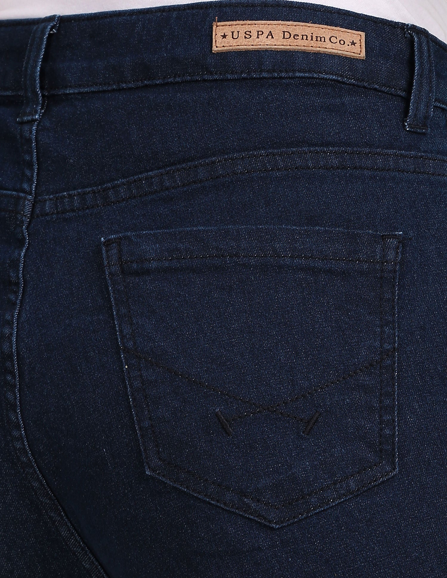 High Rise Pleated Wide Leg Jeans Dark Blue - U.S. Polo Assn. India | Large