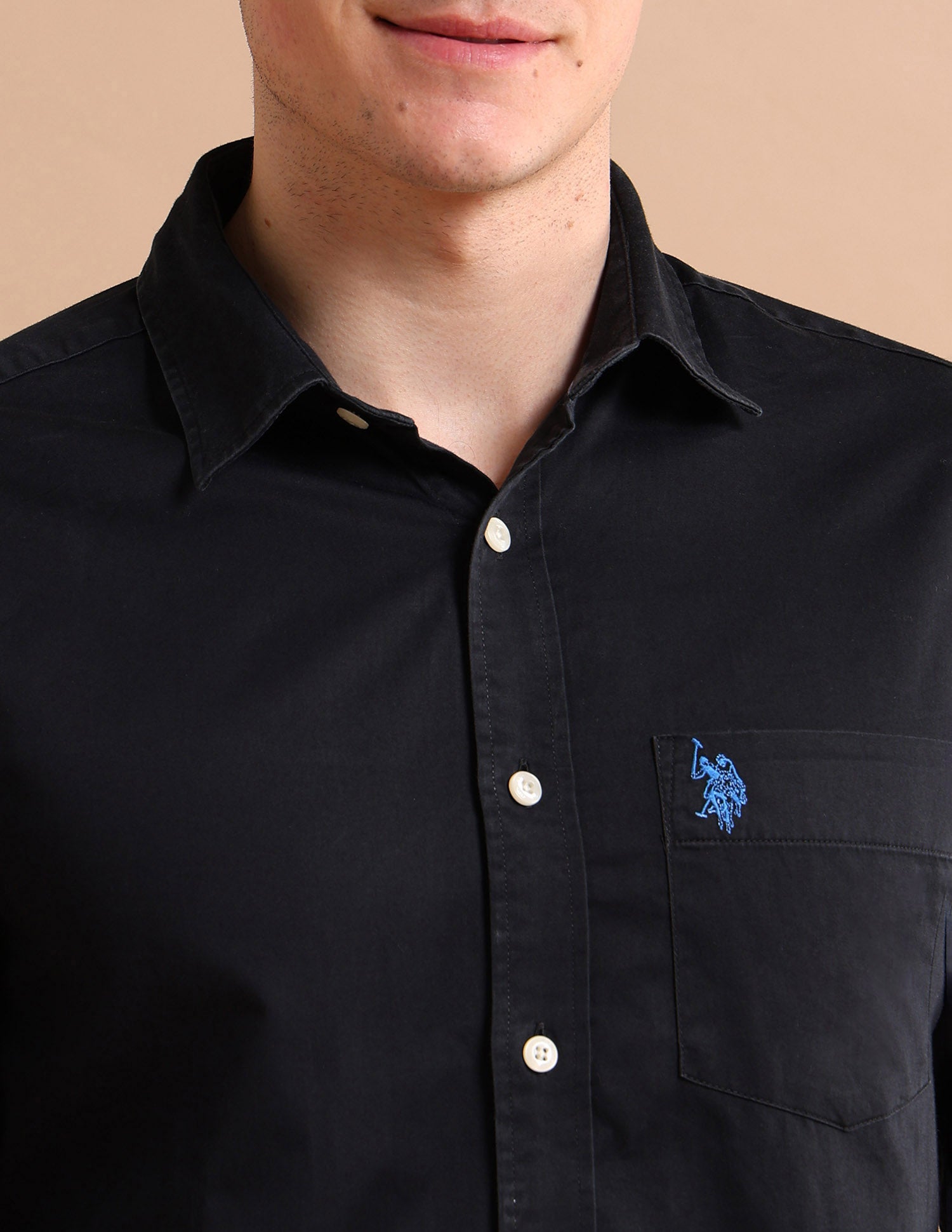 Tailored Satin Shirt Black - U.S. POLO ASSN. | Large