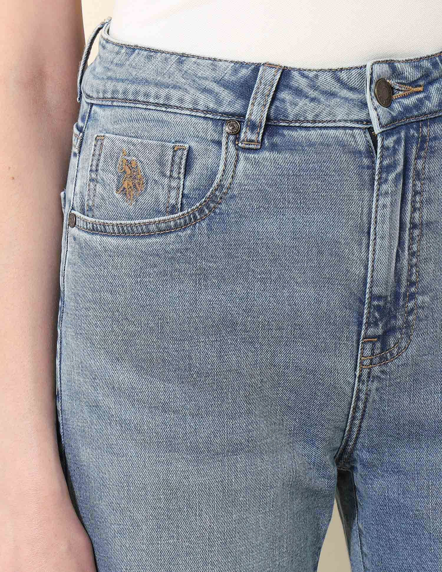 High Rise Straight Fit Jeans Blue - U.S. POLO ASSN. | Large