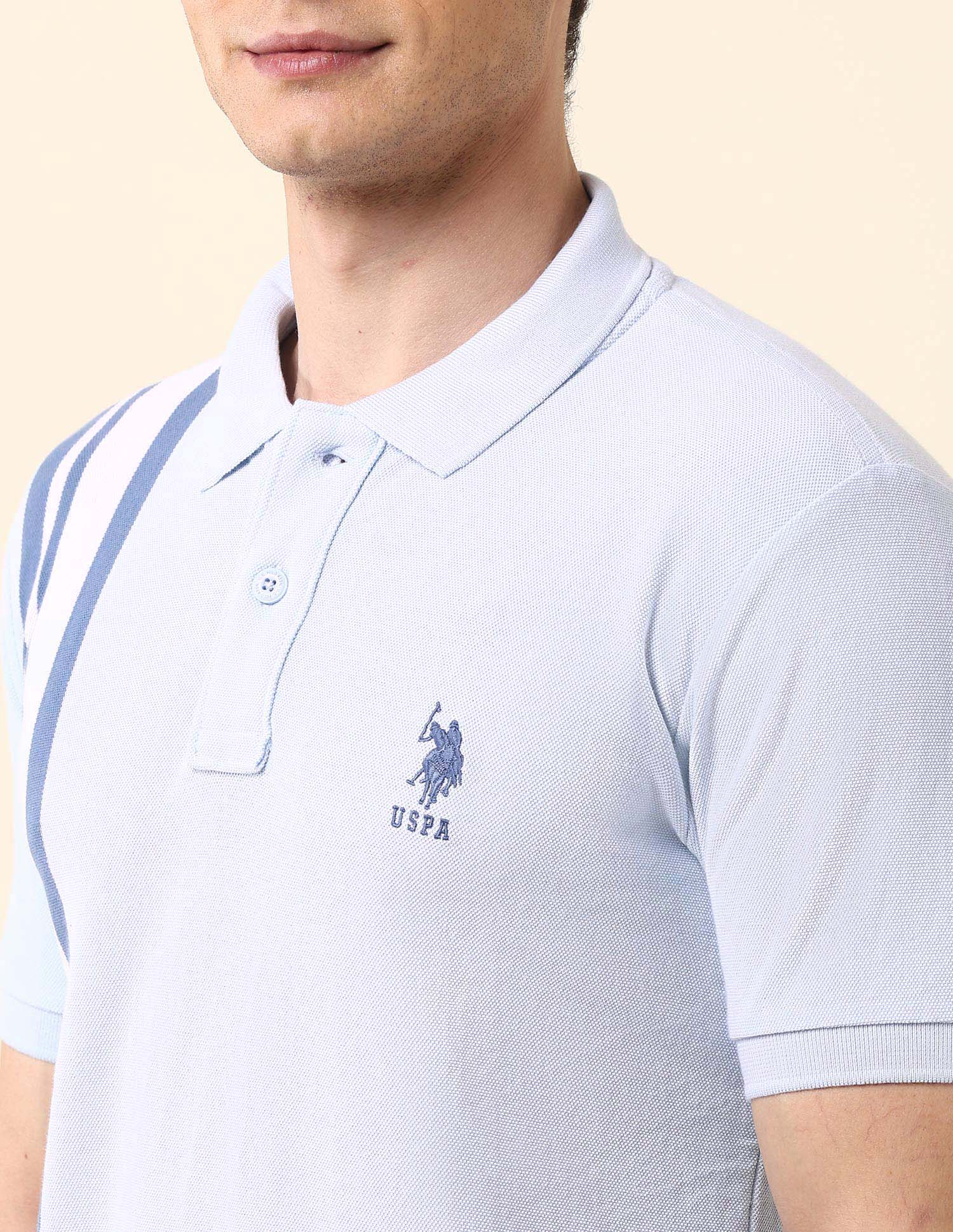 Vertical Striped Classic Polo Shirt Light Blue - U.S. Polo Assn. India | Large