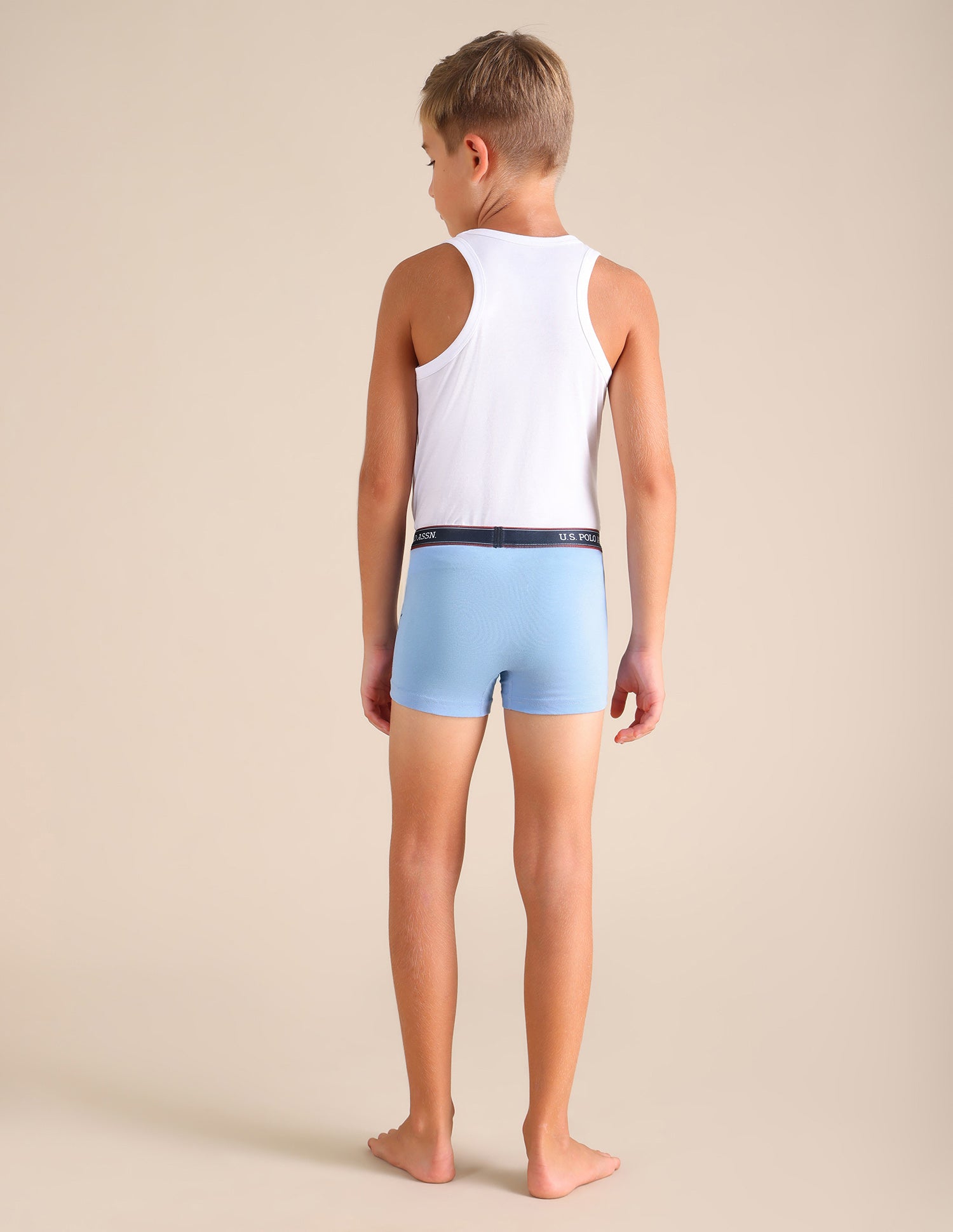 Solid Cotton Spandex EKT03 Trunks - Pack Of 2 Blue and Navy - U.S. POLO ASSN. | Large