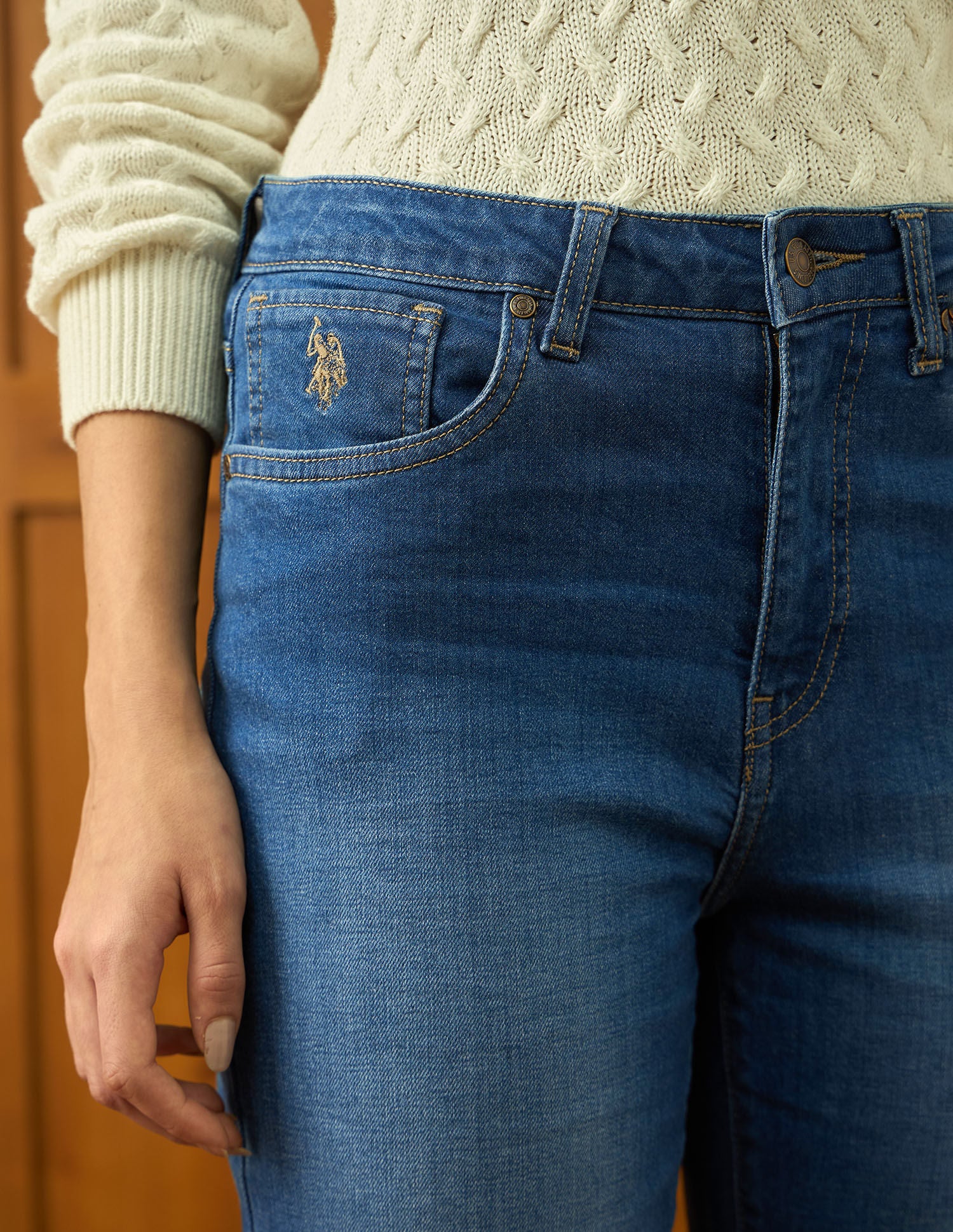 High Rise Extreme Flare Fit Jeans Light Blue - U.S. POLO ASSN. | Large