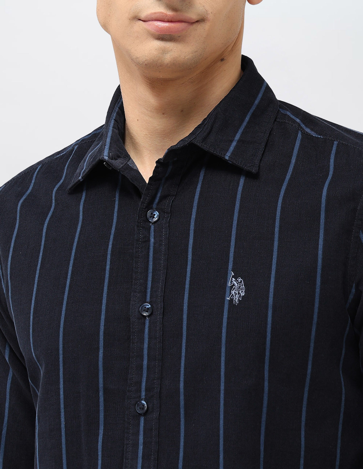 Corduroy Tailored Fit Shirt Navy - U.S. POLO ASSN. | Large