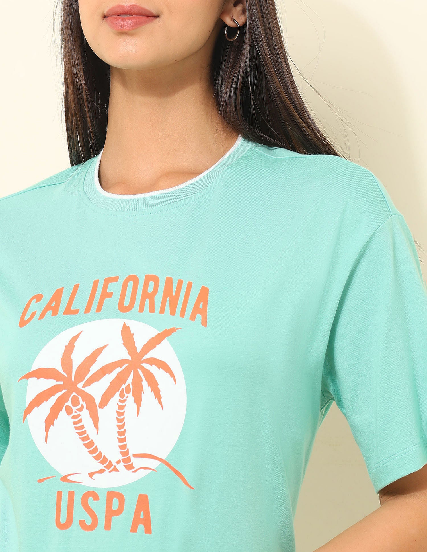 Boyfriend Fit Brand Printed T-Shirt Green - U.S. POLO ASSN. | Large