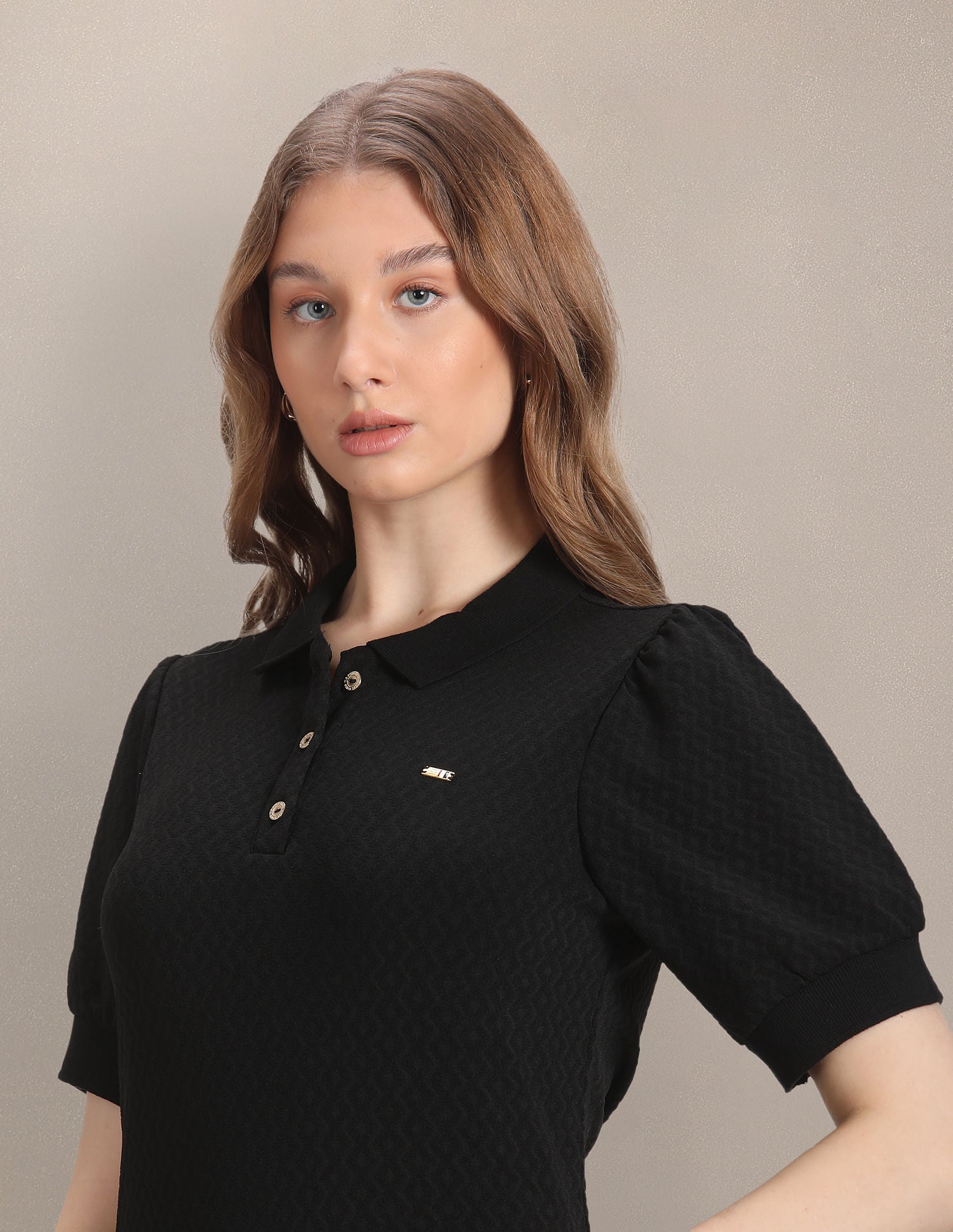 Textured Knit Polo Shirt Black - U.S. POLO ASSN. | Large