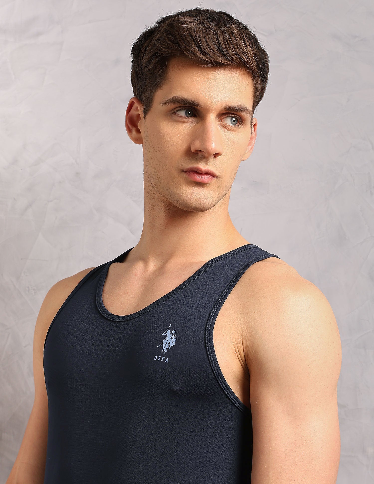 Moisture Absorbent Stretch Fit AV001 Vest - Pack Of 1 Navy - U.S. Polo Assn. India | Large