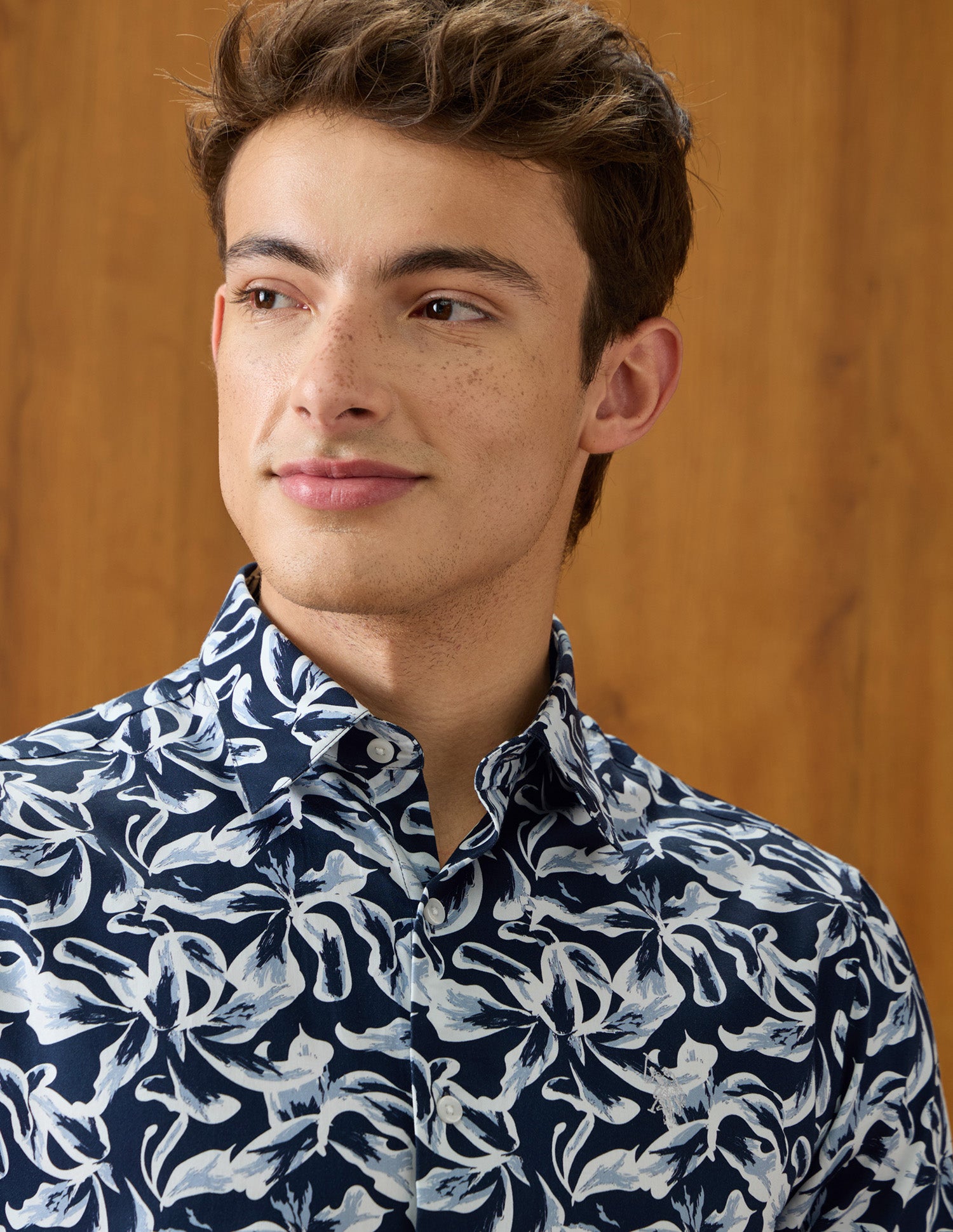Abstract Printed Satin Shirt Navy - U.S. Polo Assn. India | Large
