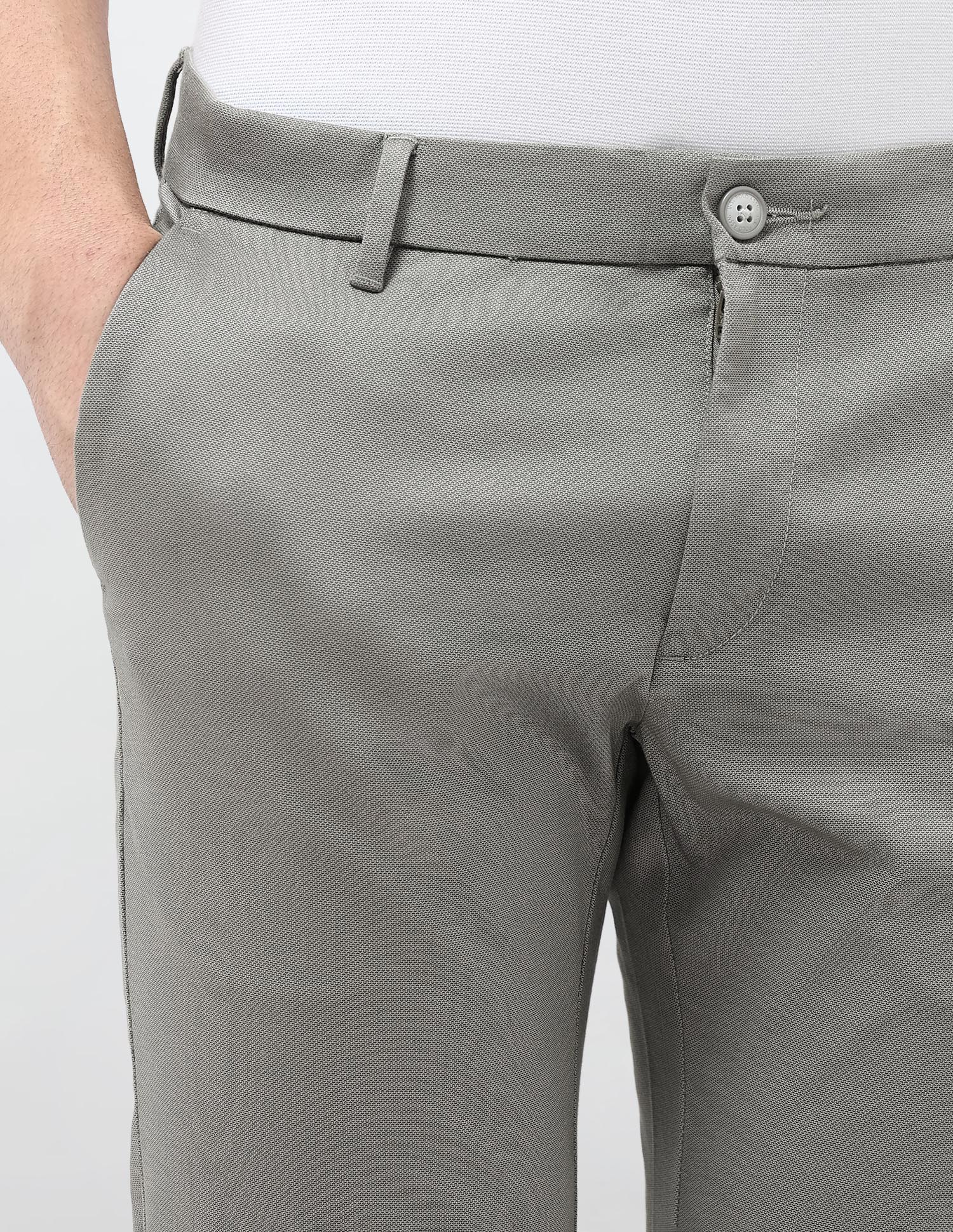 Slim Fit All Over Printed Trousers Grey - U.S. Polo Assn. India | Large