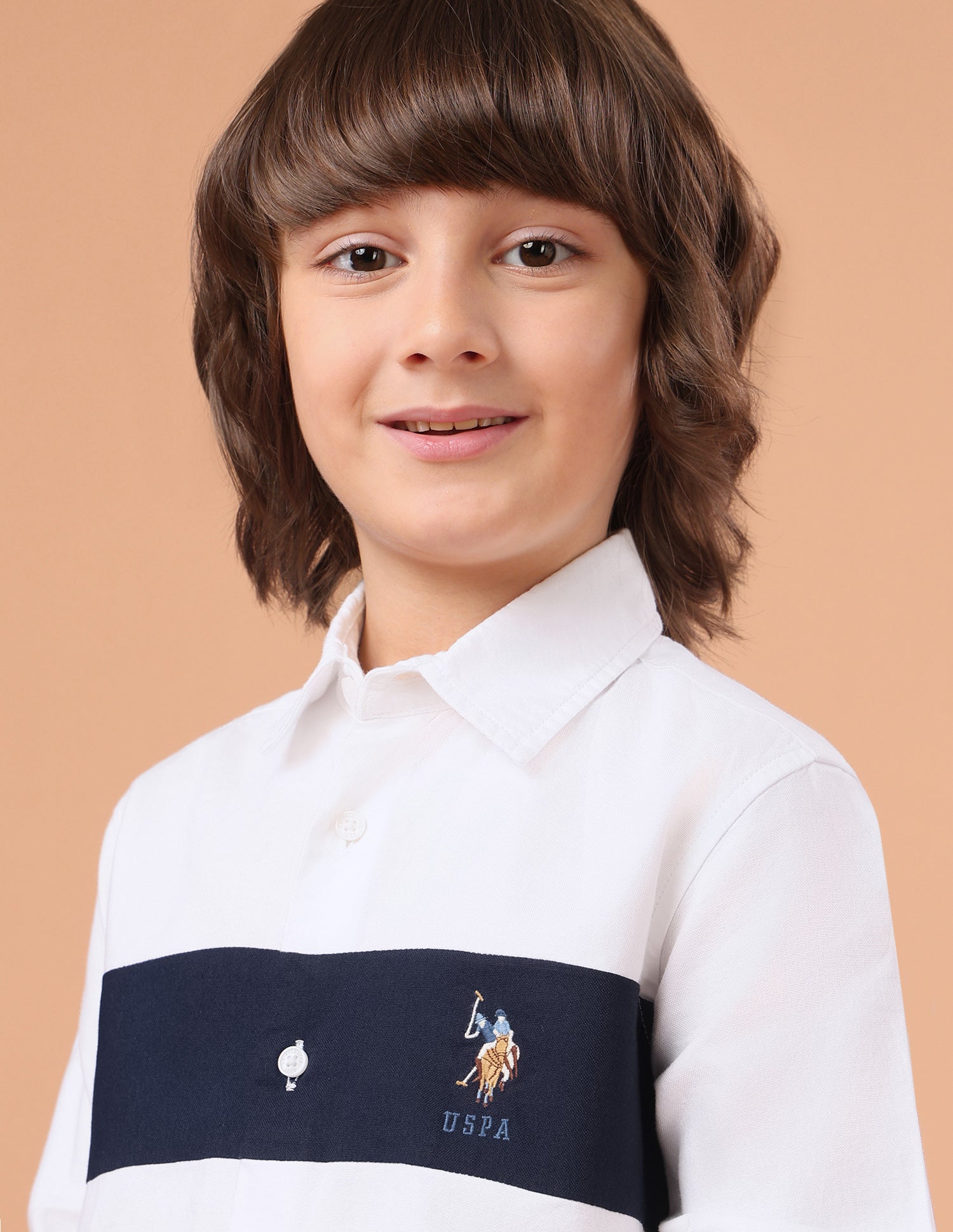 Colourblocked Twill Shirt White - U.S. Polo Assn. India | Large