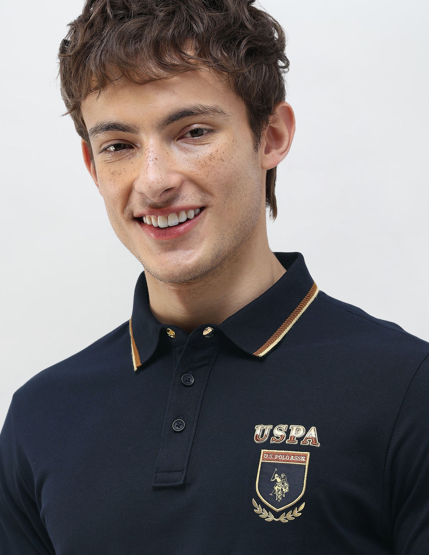 Solid Regular Fit Polo Shirt Navy - U.S. Polo Assn. India | Large