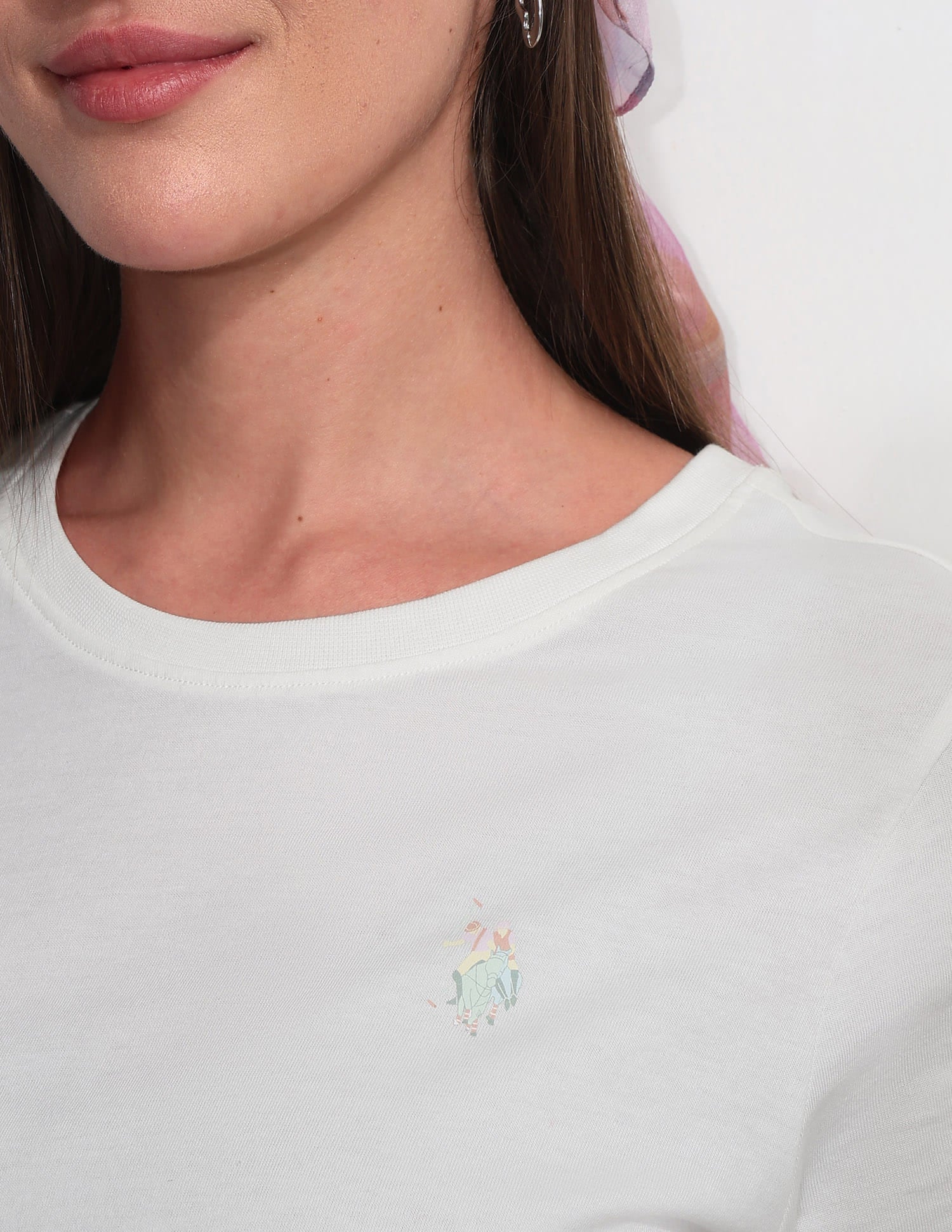 Regular Fit Solid T-Shirt White - U.S. Polo Assn. India | Large