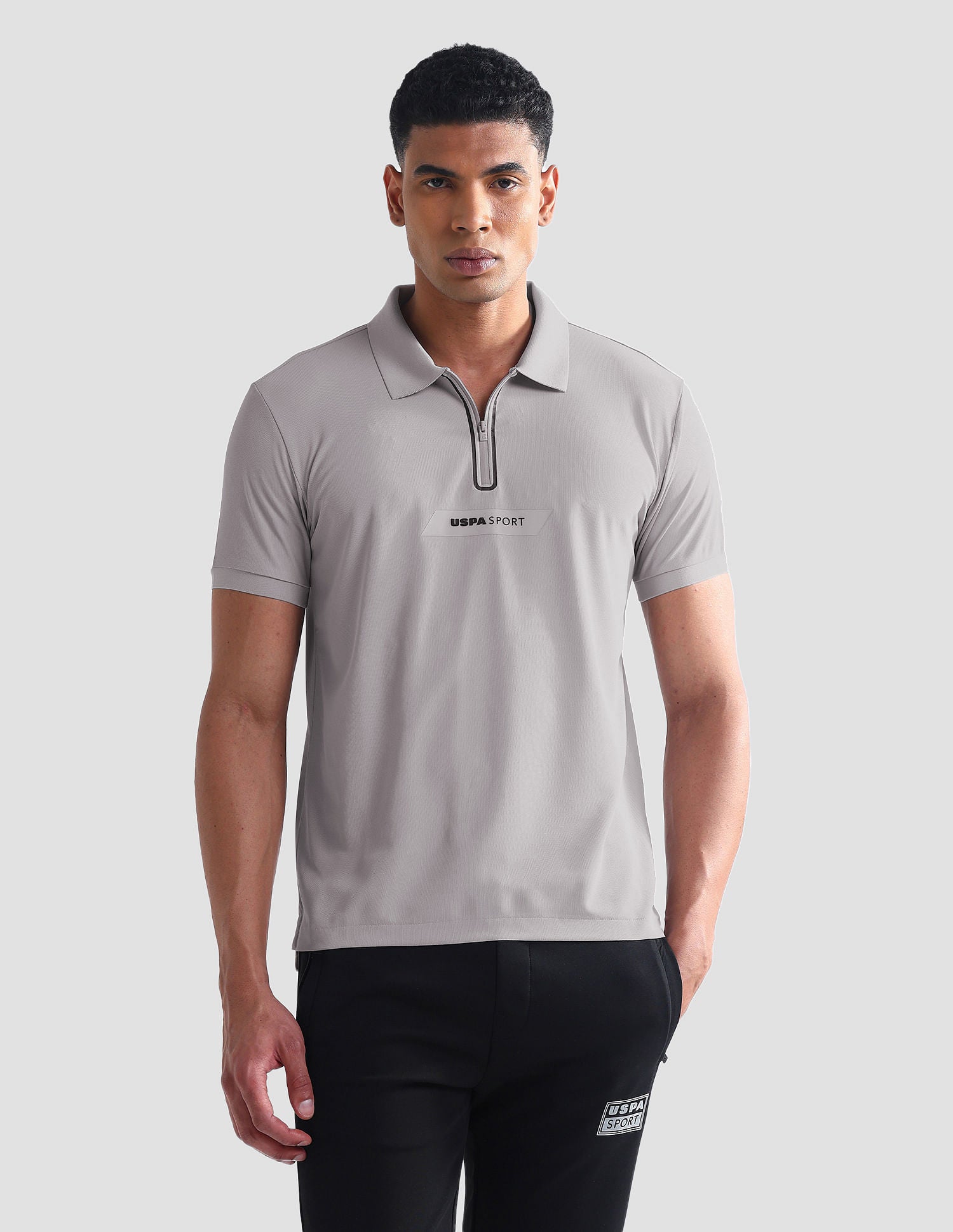 Rear Brand Stripe Slim Polo Shirt Grey - U.S. Polo Assn. India | Large